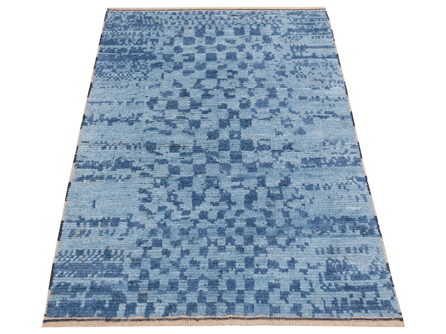 Anavera Blue Blue 4.1x6 Hand Knotted Rug