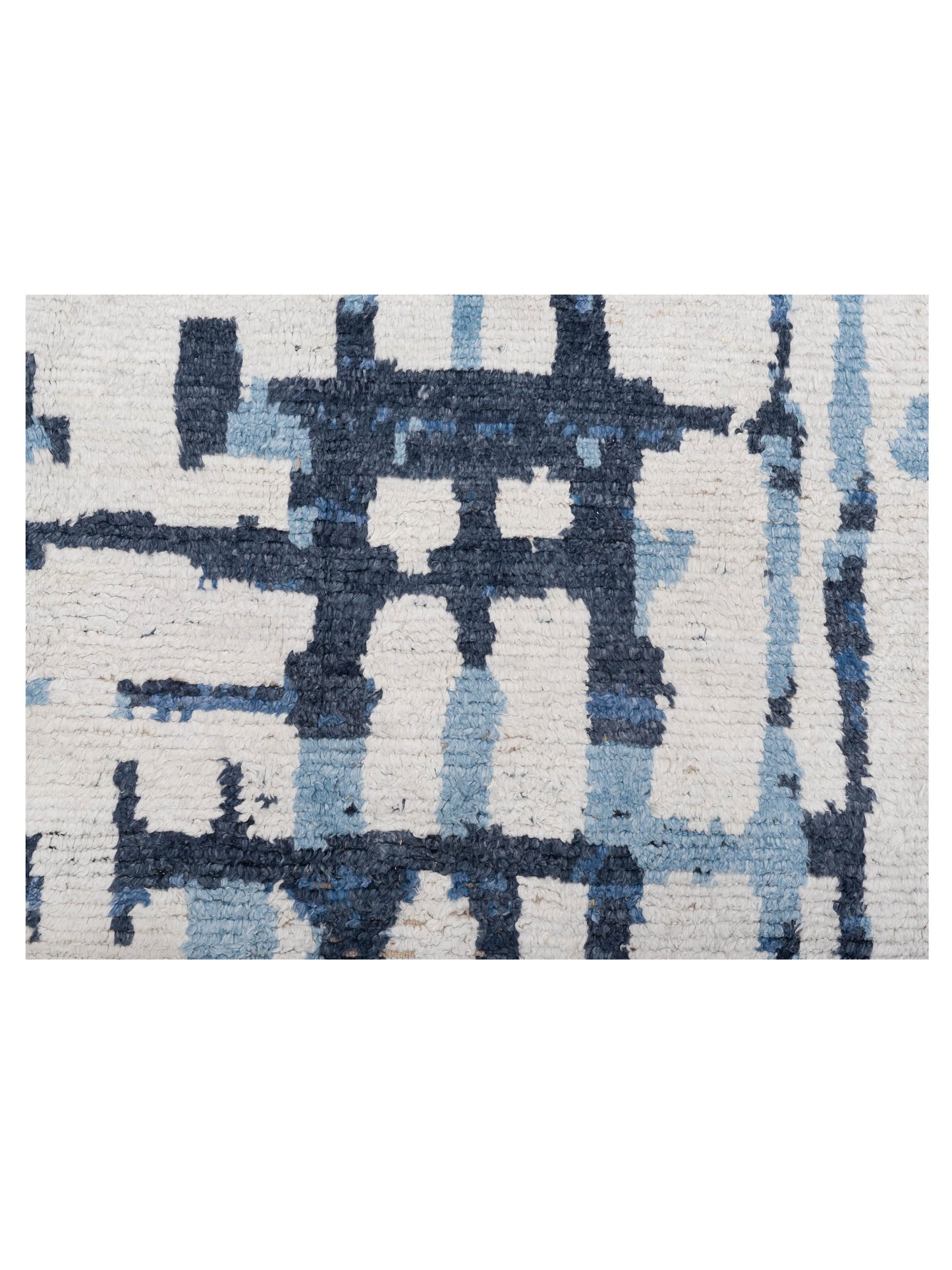 Anavera Ivory Blue 7.11x9.7 Hand Knotted Rug
