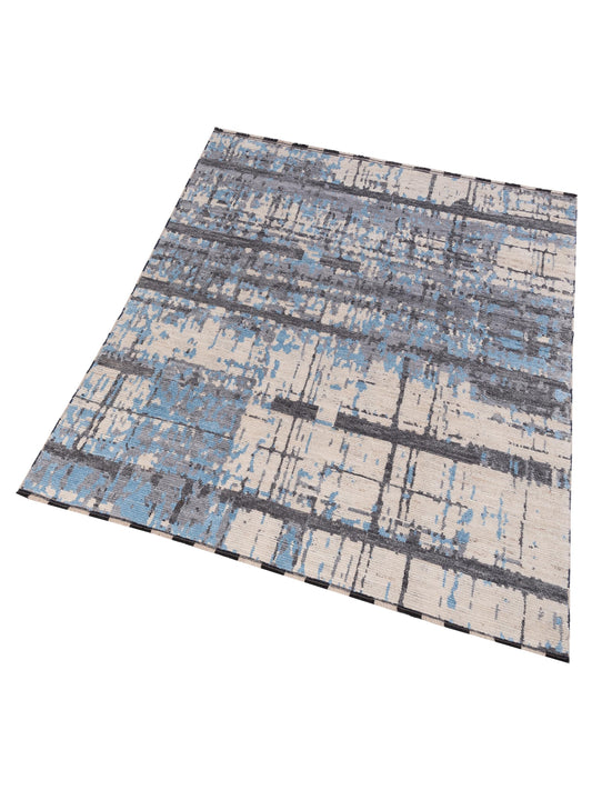 Anavera Ivory Gray 7.10x9.9 Hand Knotted Rug