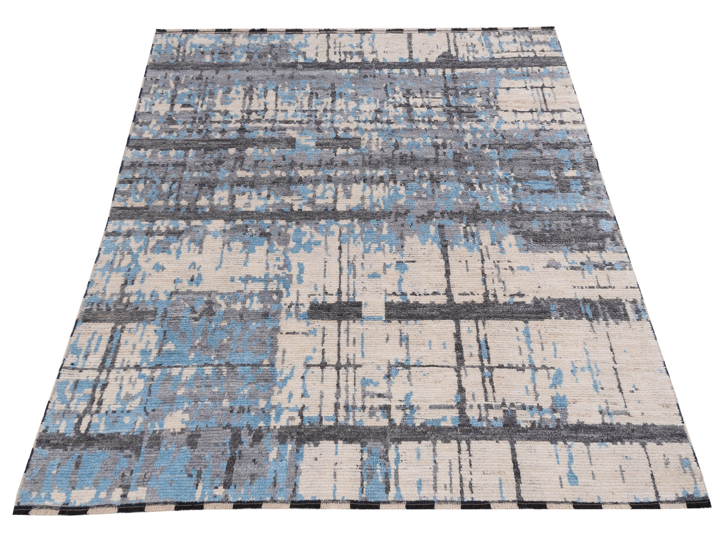 Anavera Ivory Gray 7.10x9.9 Hand Knotted Rug