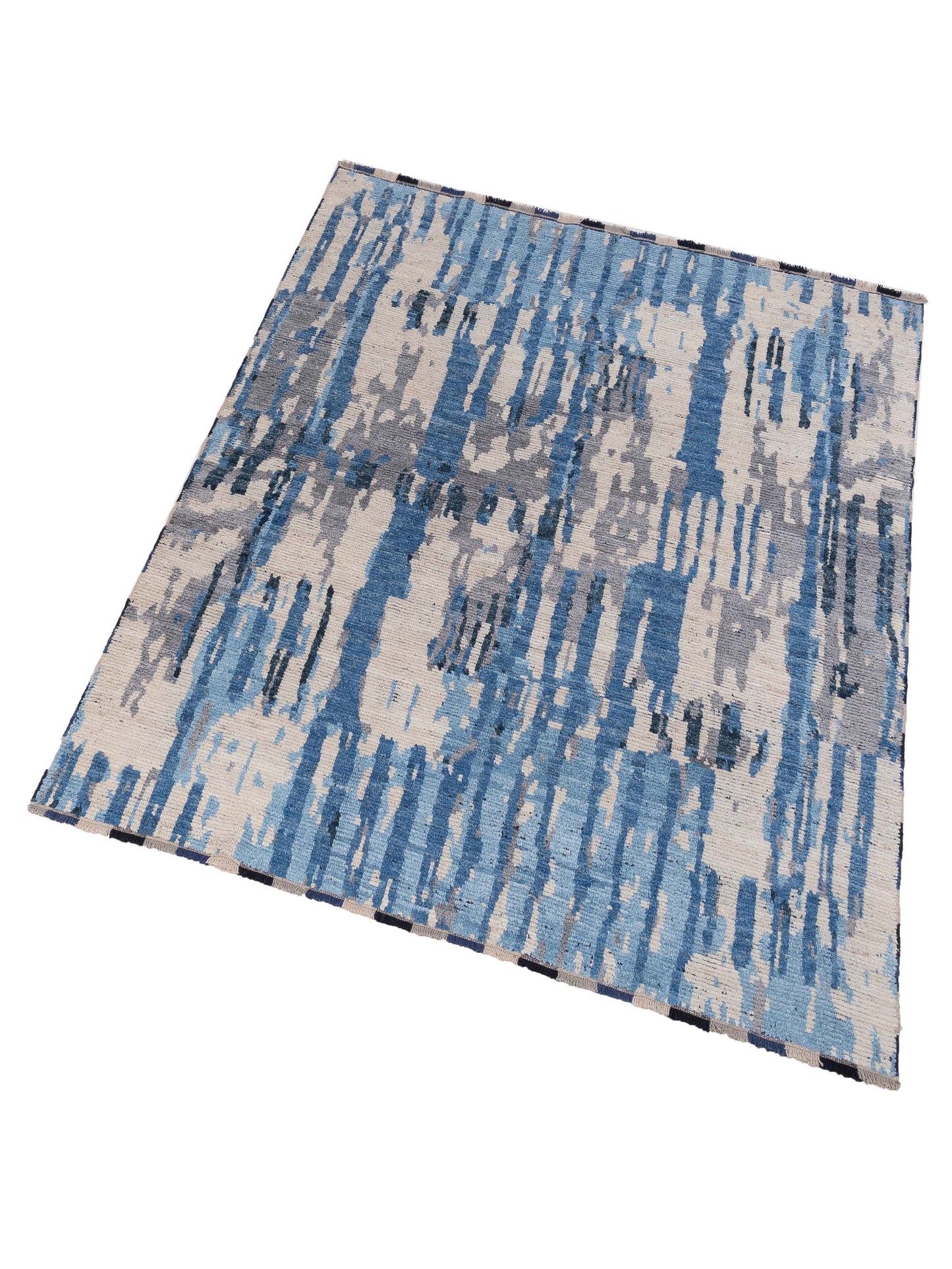 Anavera Blue Ivory 8x9.10 Hand Knotted Rug