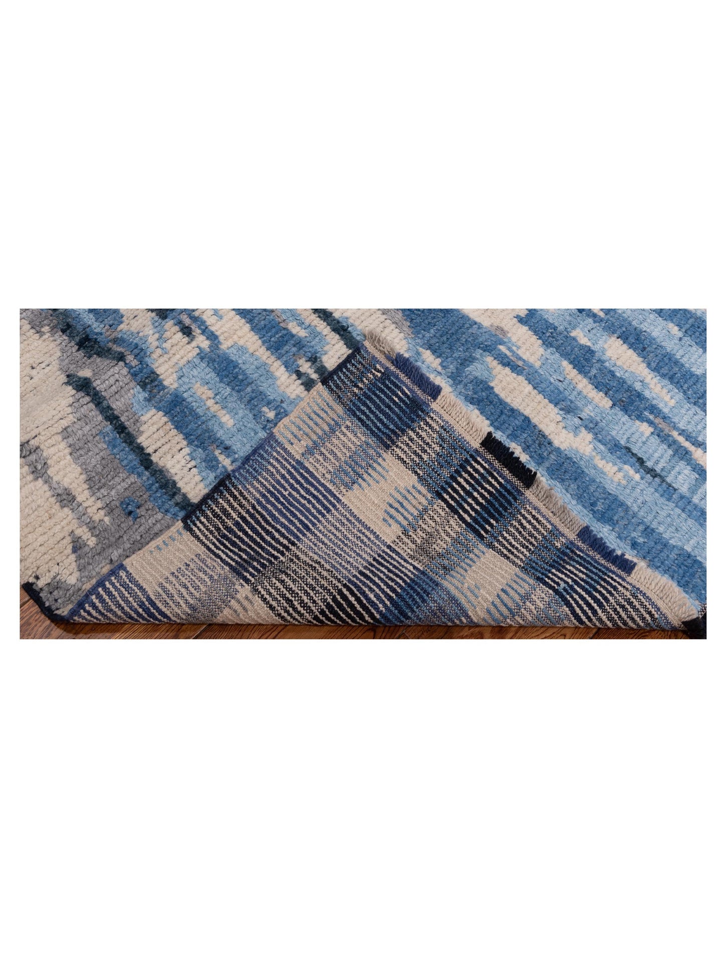 Anavera Blue Ivory 8x9.10 Hand Knotted Rug