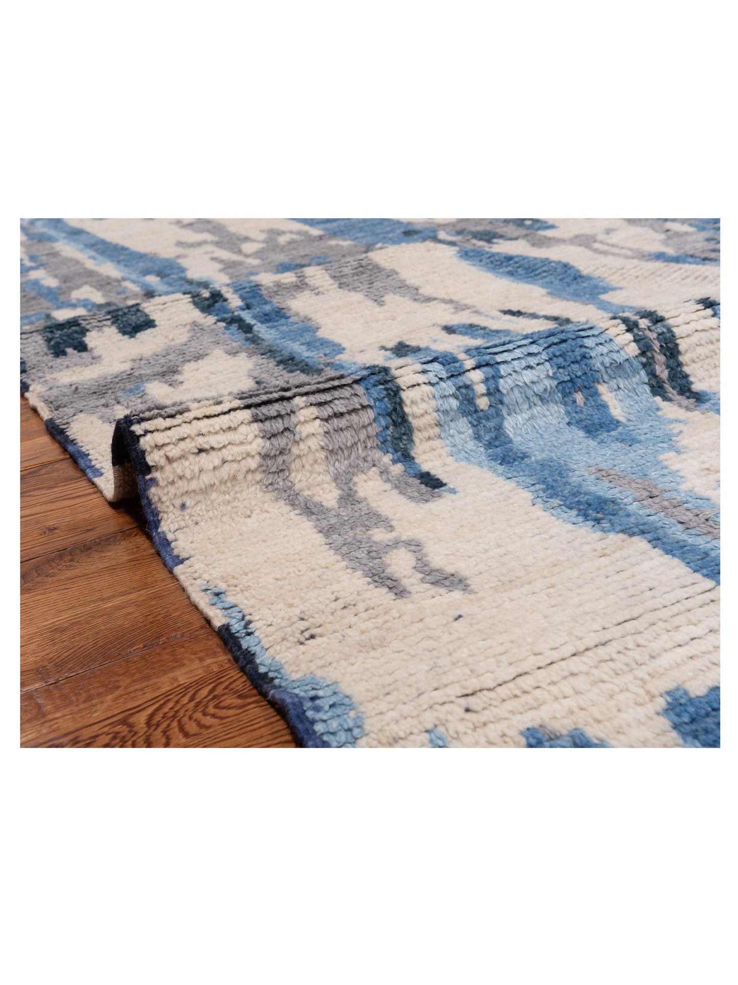 Anavera Blue Ivory 8x9.10 Hand Knotted Rug