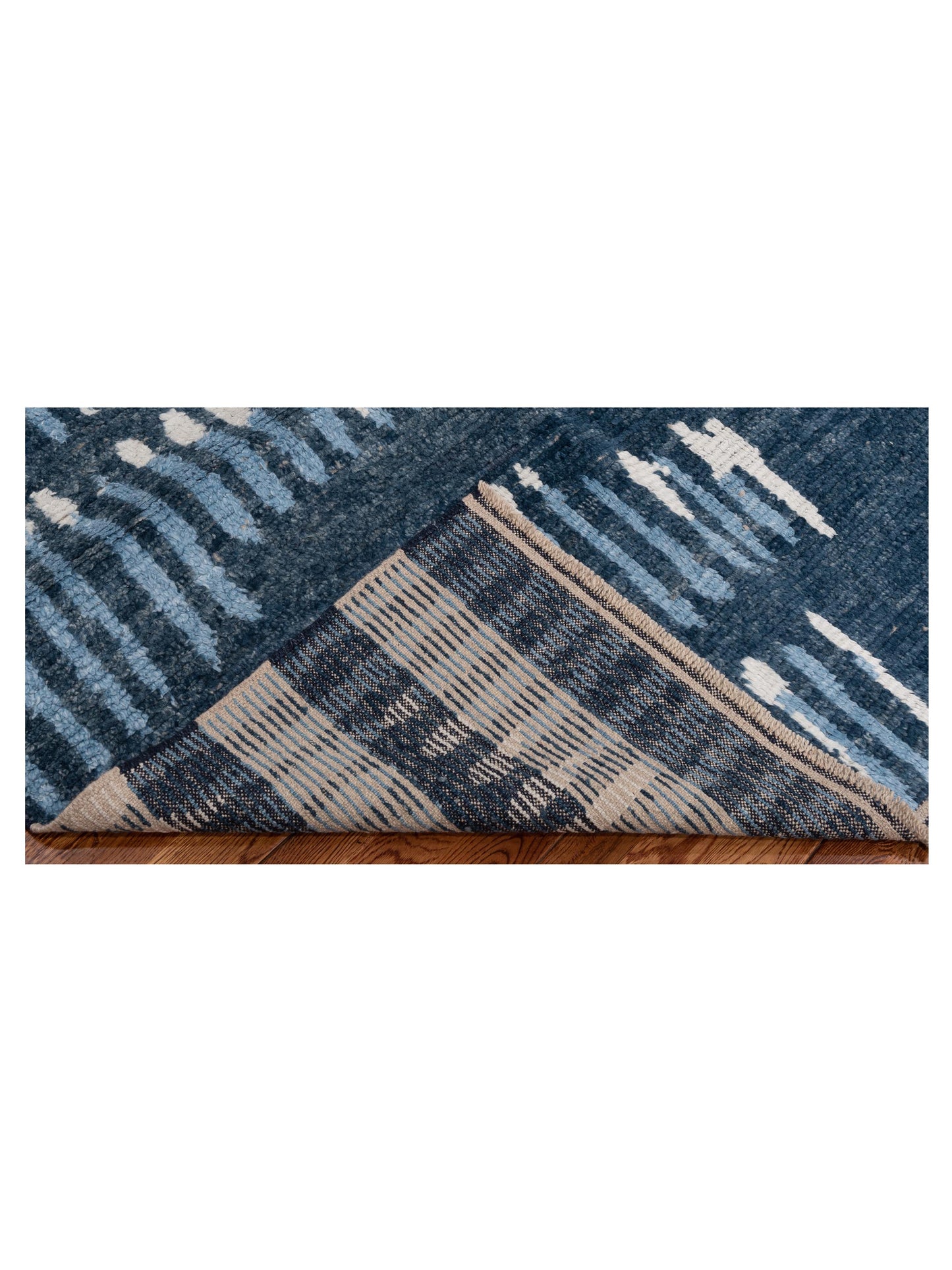 Anavera Blue Ivory 8.2x9.9 Hand Knotted Rug