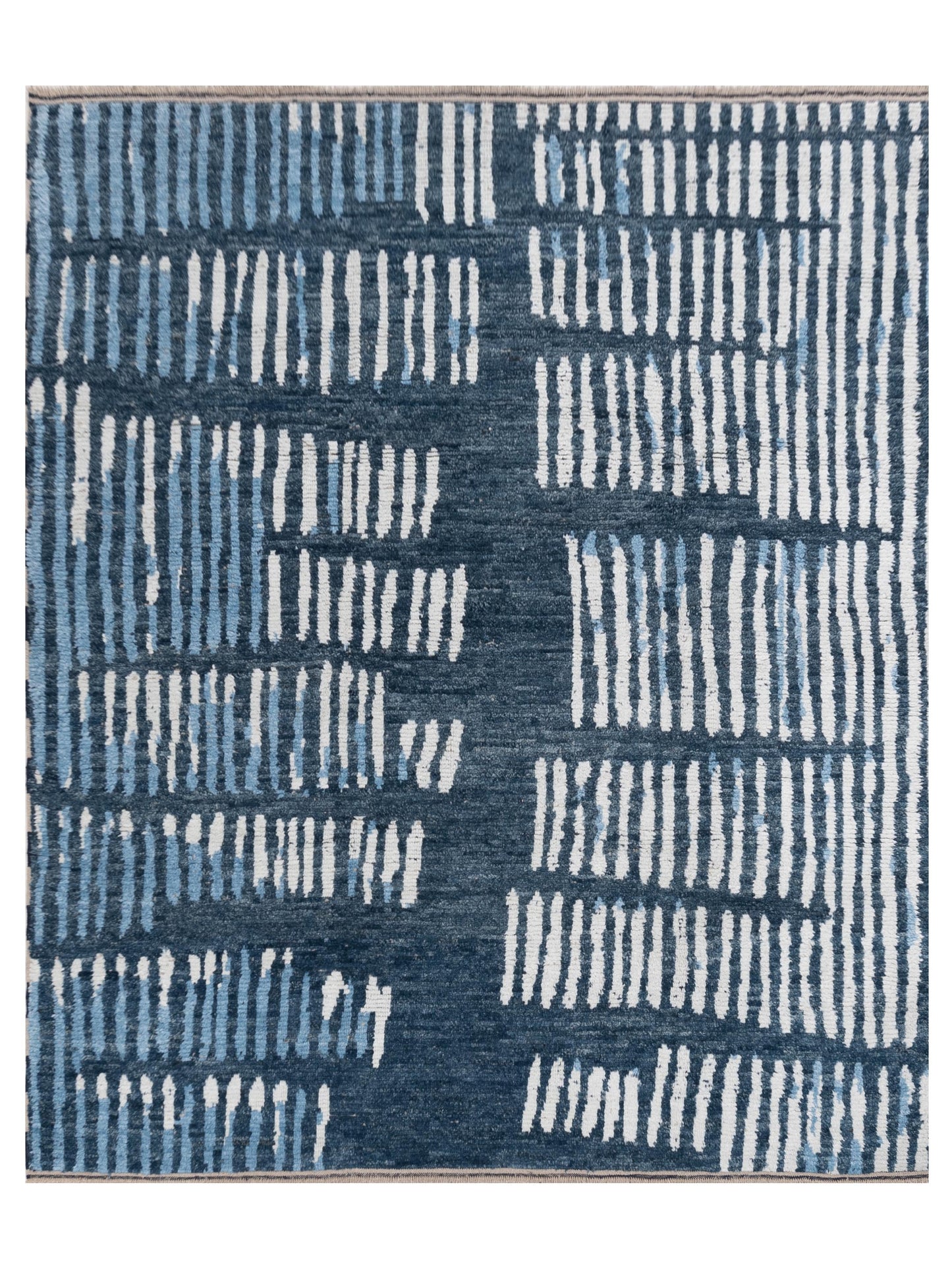 Anavera Blue Ivory 8.2x9.9 Hand Knotted Rug