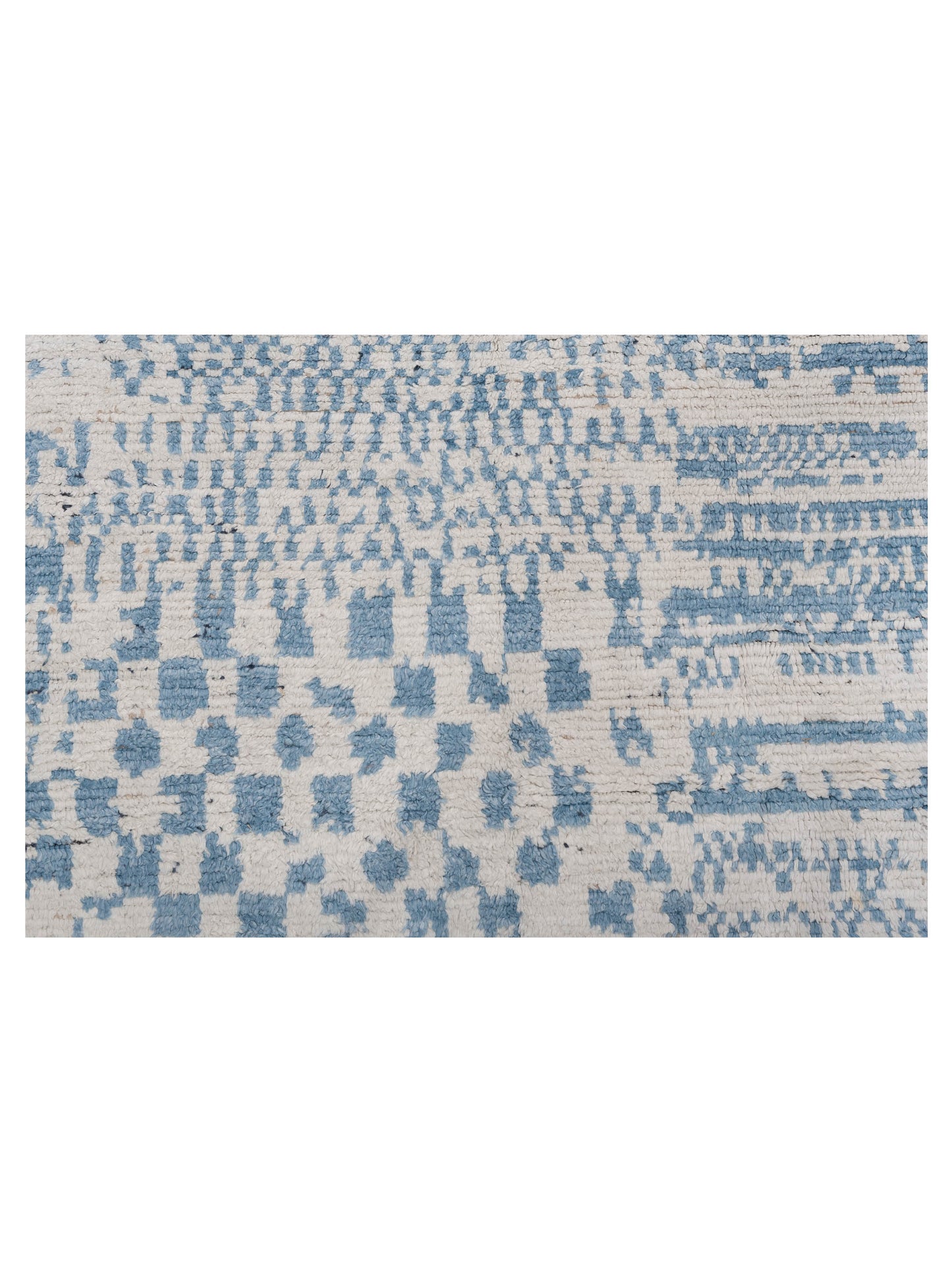 Anavera Ivory Blue 8x9.11 Hand Knotted Rug