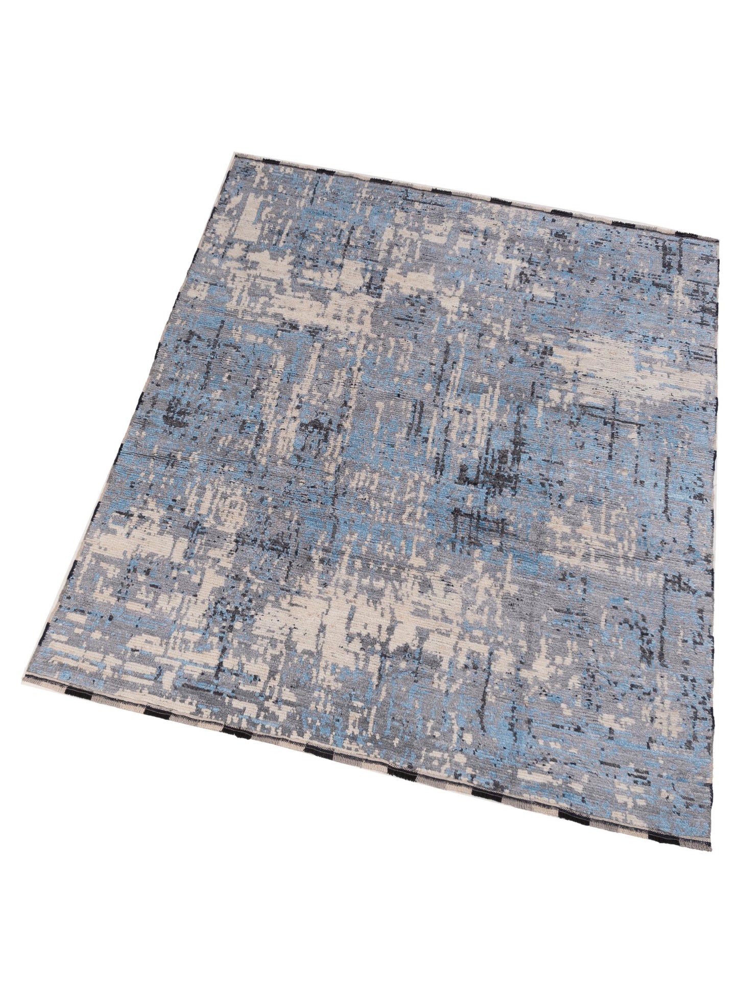 Anavera Gray Blue 8x9.9 Hand Knotted Rug