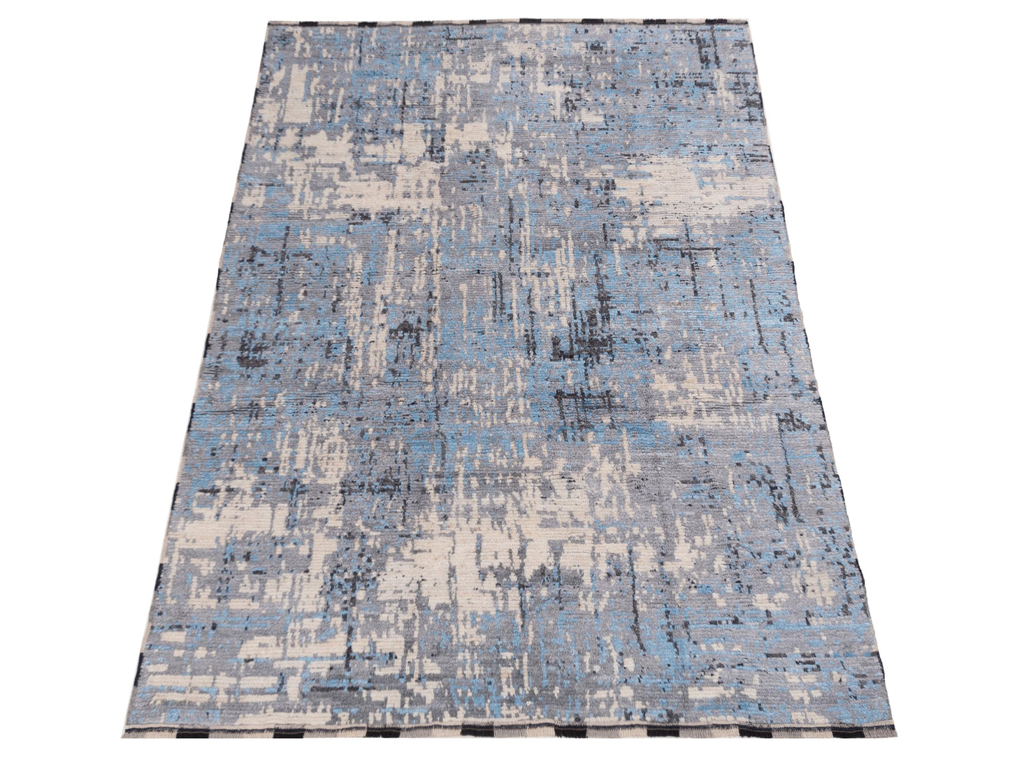 Anavera Gray Blue 8x9.9 Hand Knotted Rug