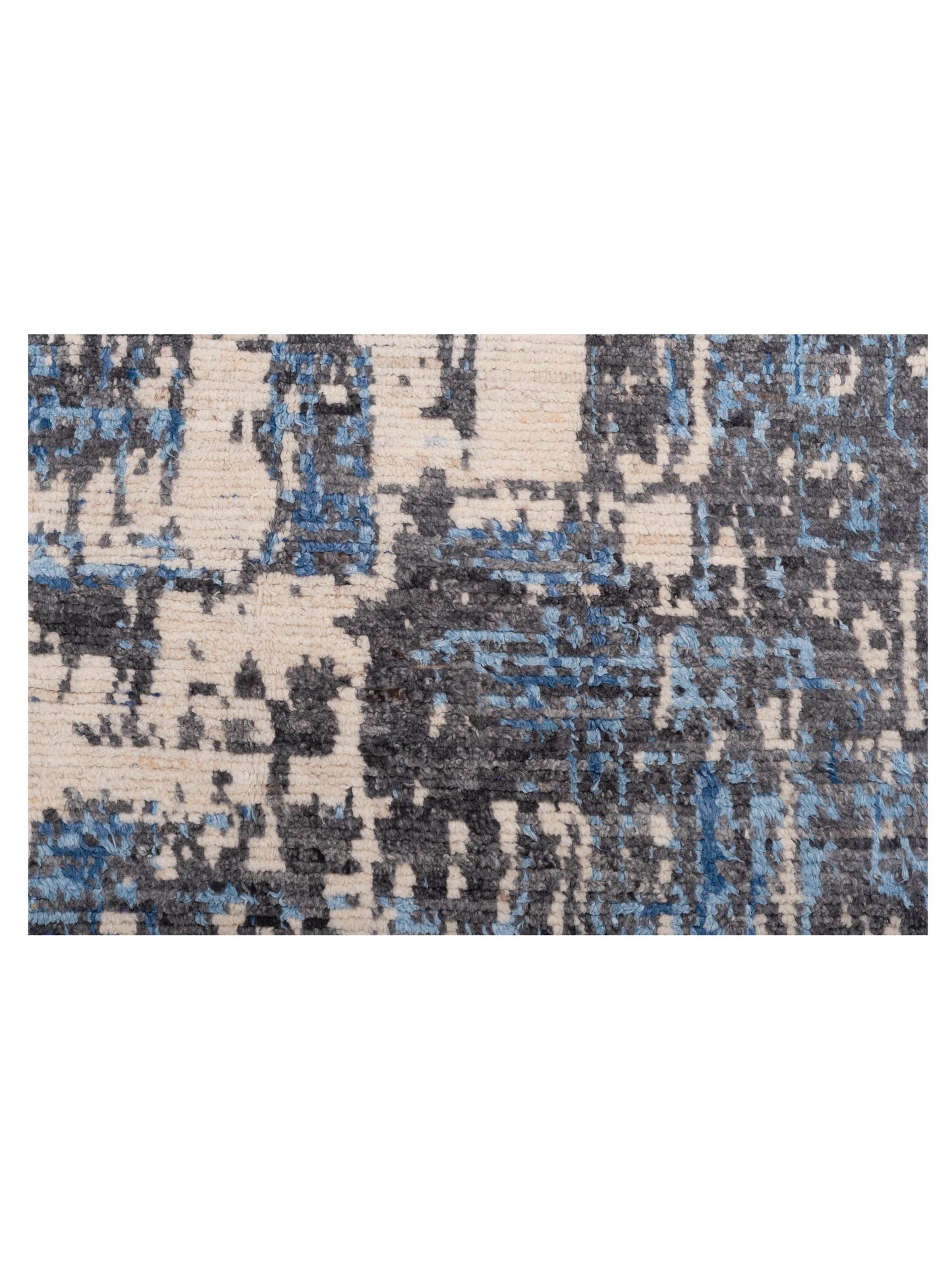 Anavera Gray Blue 7.11x9.10 Hand Knotted Rug