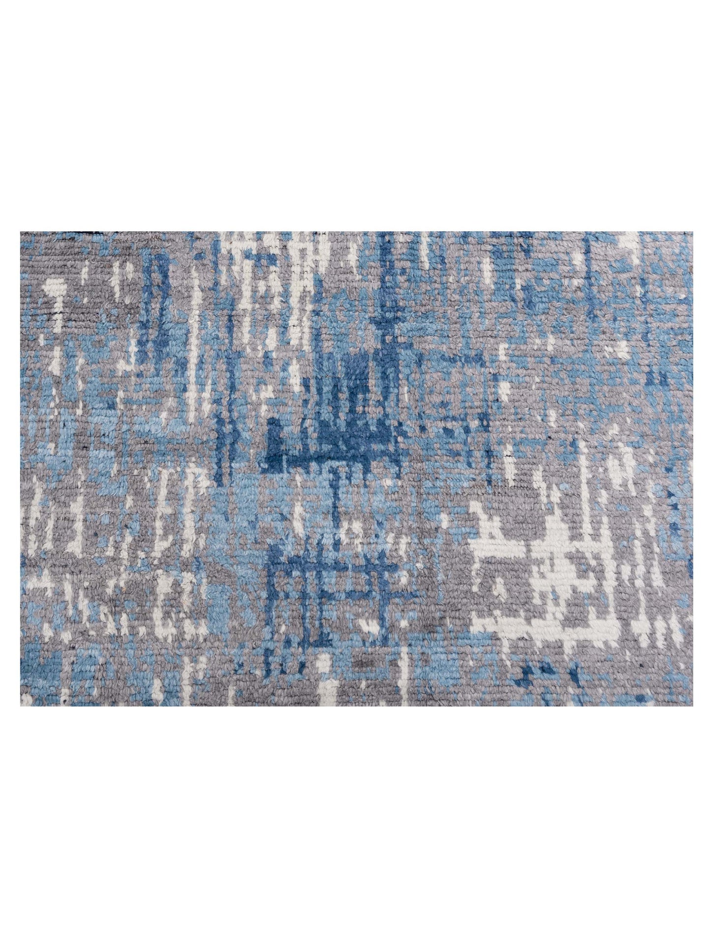 Anavera Gray Blue 8.1x9.9 Hand Knotted Rug