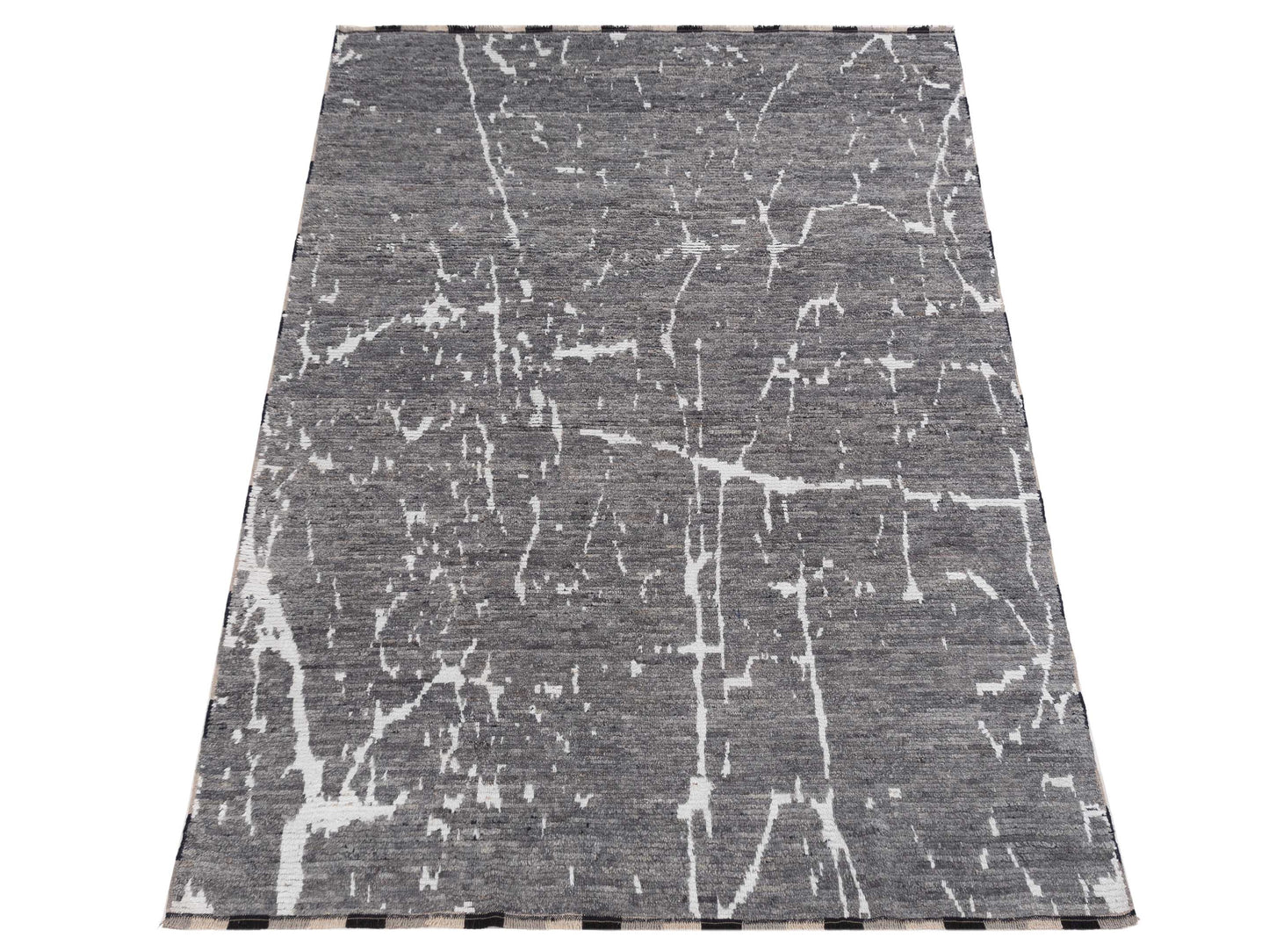 Anavera Gray Gray 8.1x9.9 Hand Knotted Rug