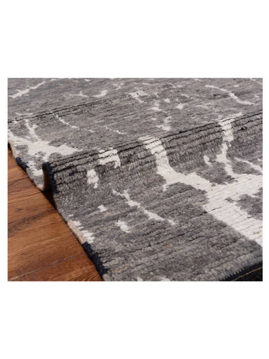 Anavera Gray Gray 8.1x9.9 Hand Knotted Rug