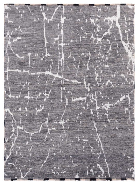 Anavera Gray Gray 8.1x9.9 Hand Knotted Rug