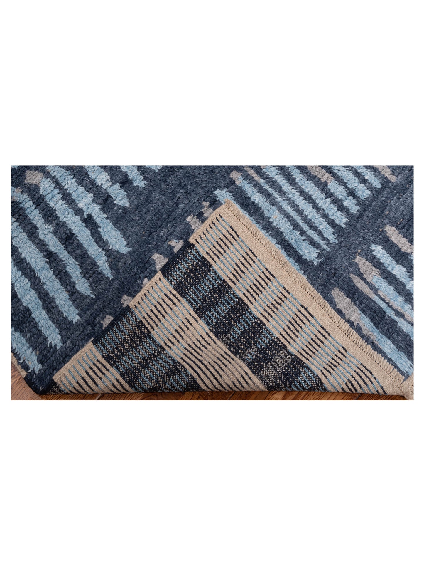 Anavera Blue Gray 7.10x9.9 Hand Knotted Rug
