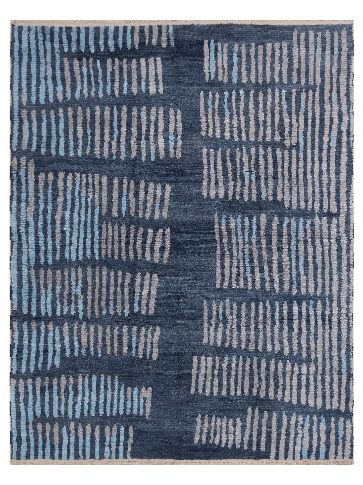 Anavera Blue Gray 7.10x9.9 Hand Knotted Rug