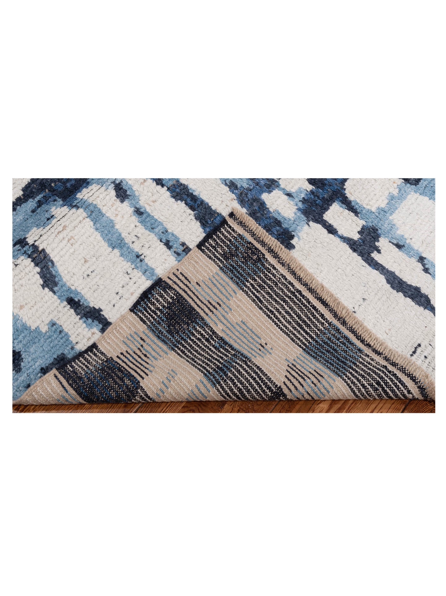 Anavera Ivory Blue 8.1x9.11 Hand Knotted Rug