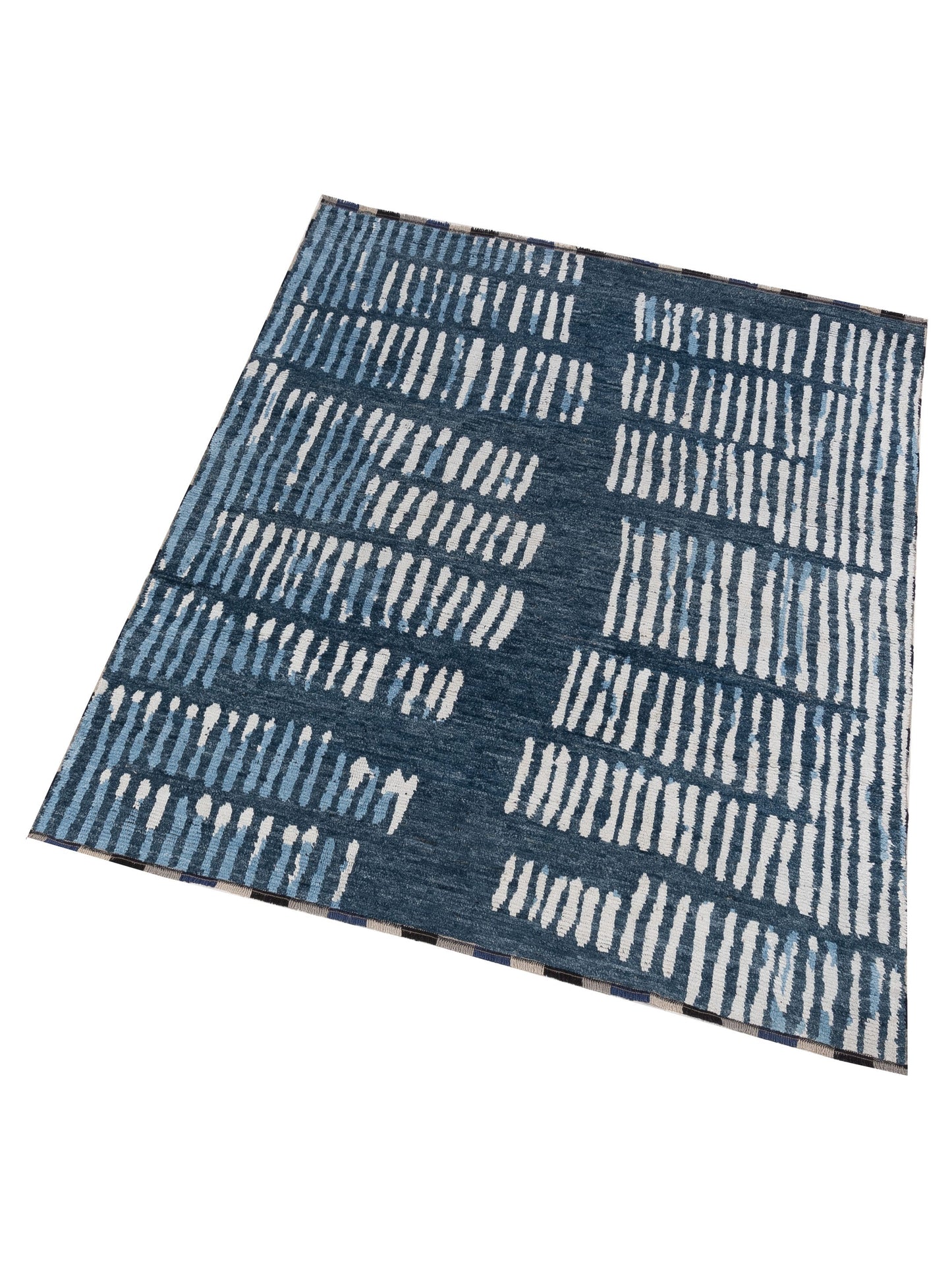 Anavera Blue Ivory 8.2x9.10 Hand Knotted Rug