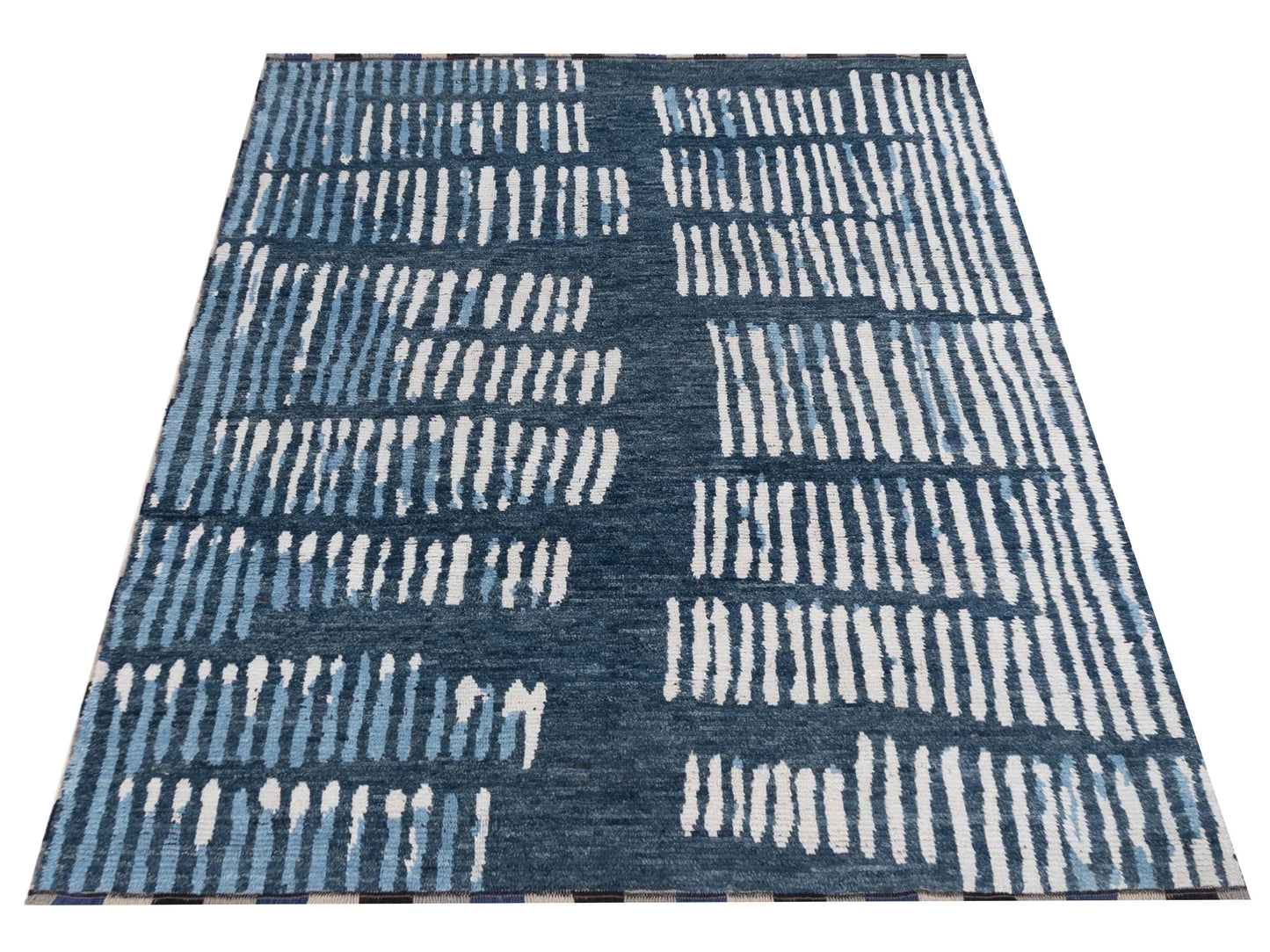 Anavera Blue Ivory 8.2x9.10 Hand Knotted Rug