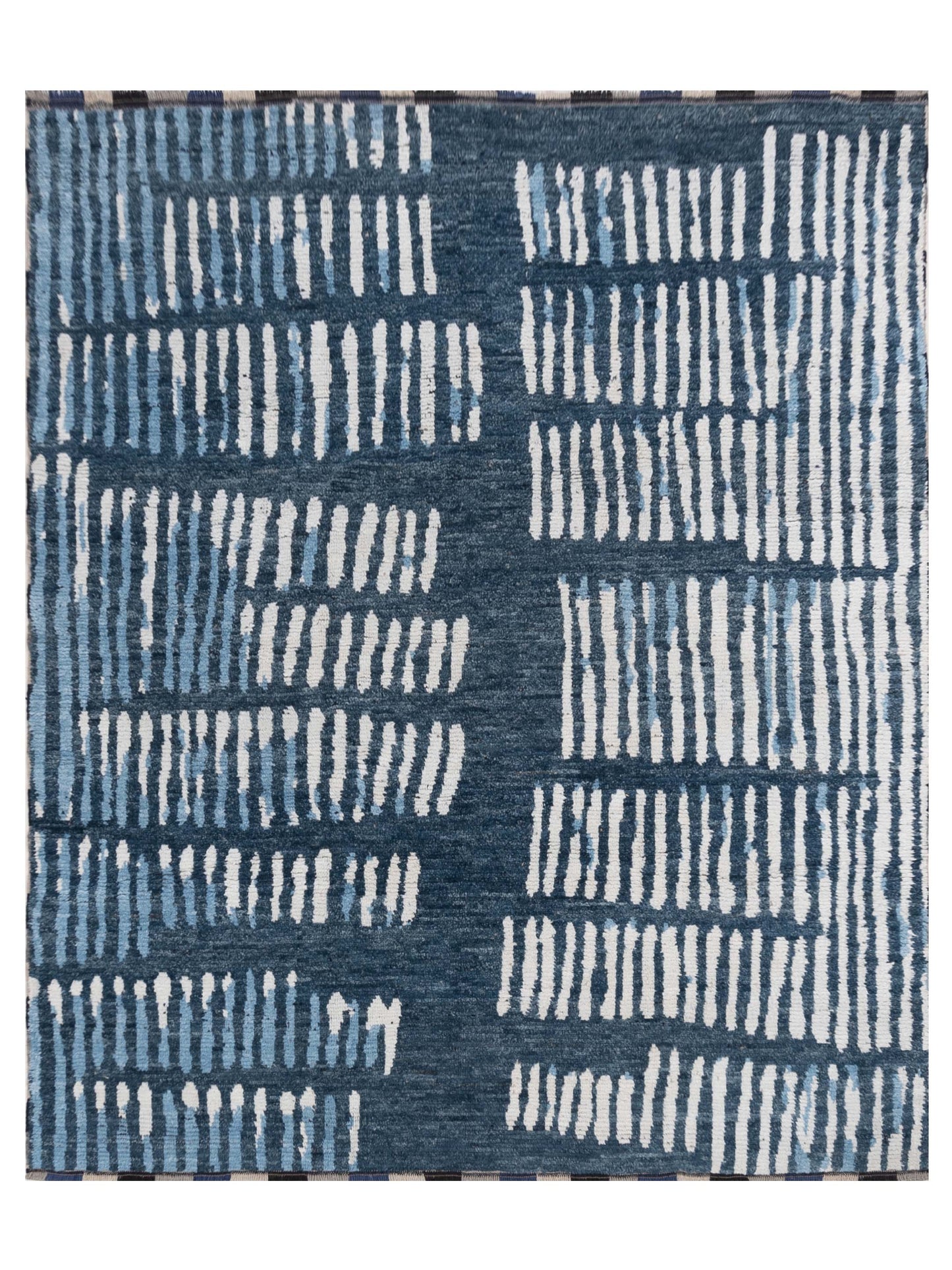 Anavera Blue Ivory 8.2x9.10 Hand Knotted Rug