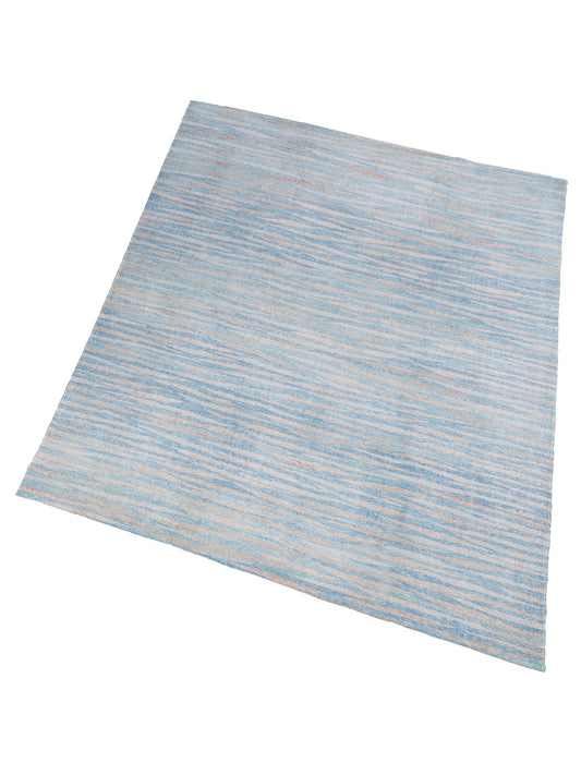 Flaxen Blue Silver 8.2x9.10 Hand Woven Rug
