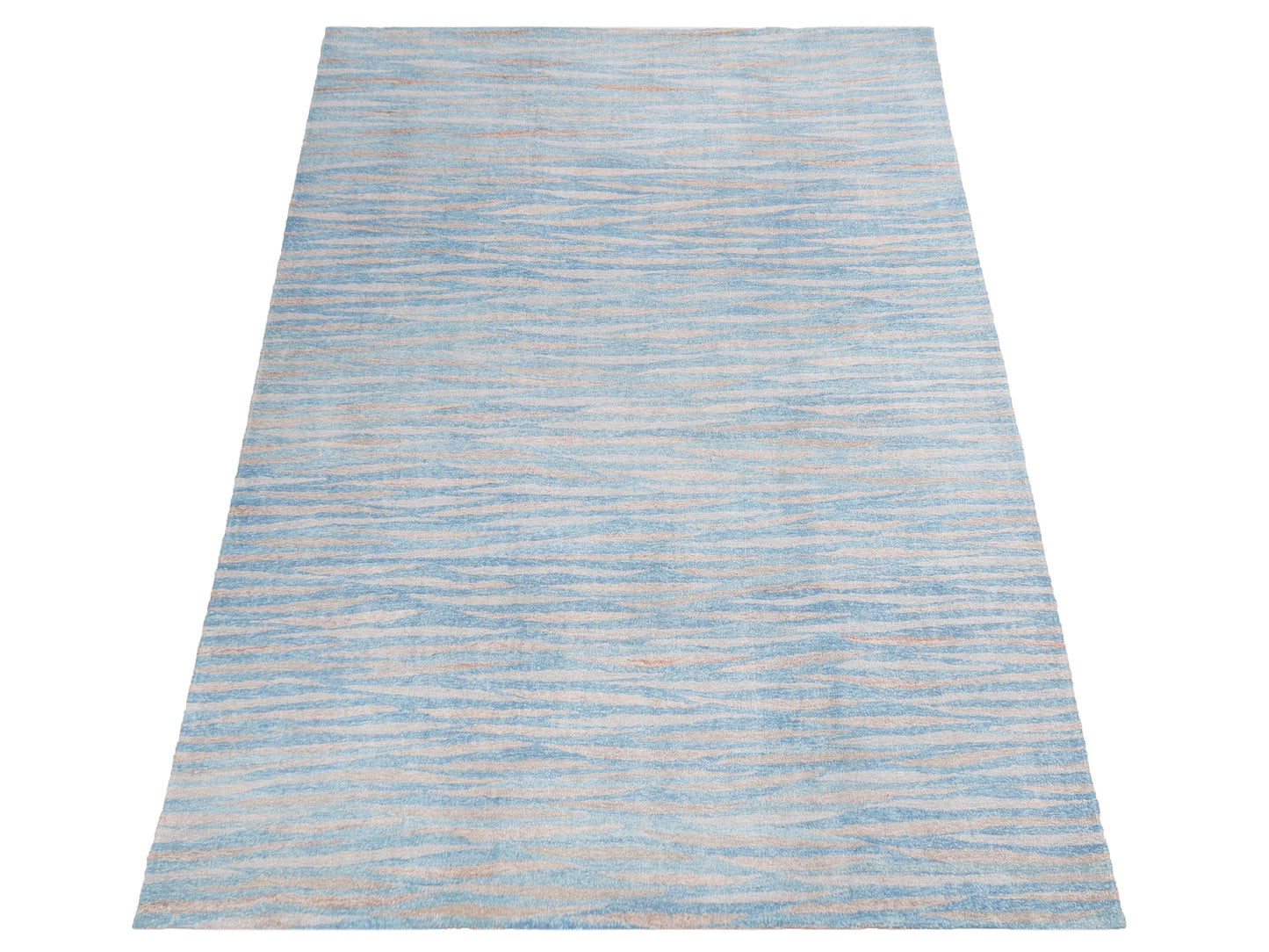 Flaxen Blue Silver 8.2x9.10 Hand Woven Rug