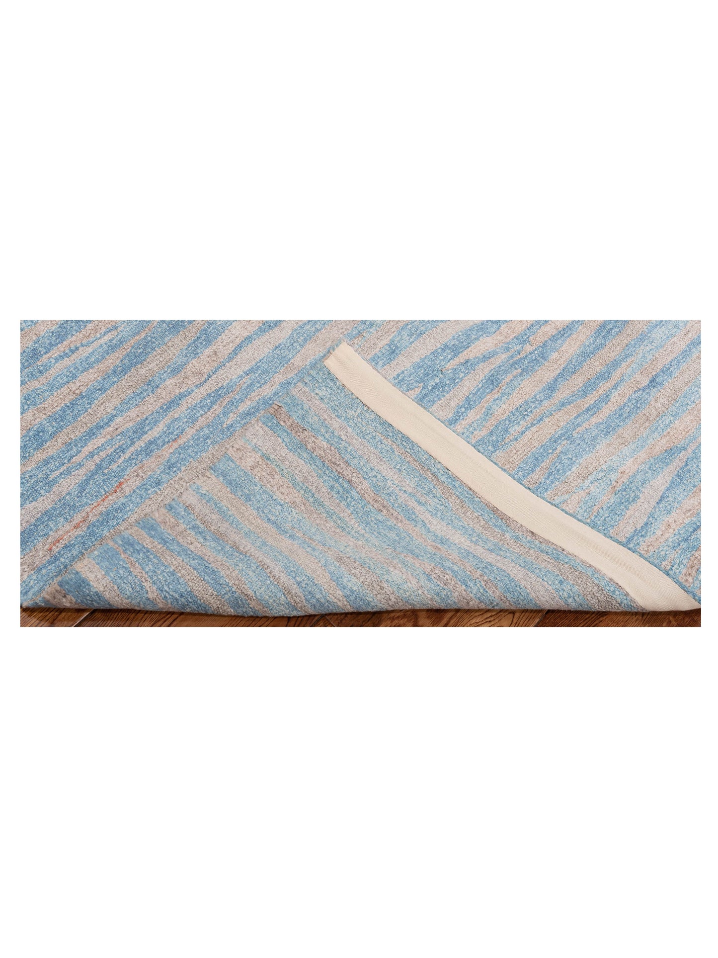 Flaxen Blue Silver 8.2x9.10 Hand Woven Rug