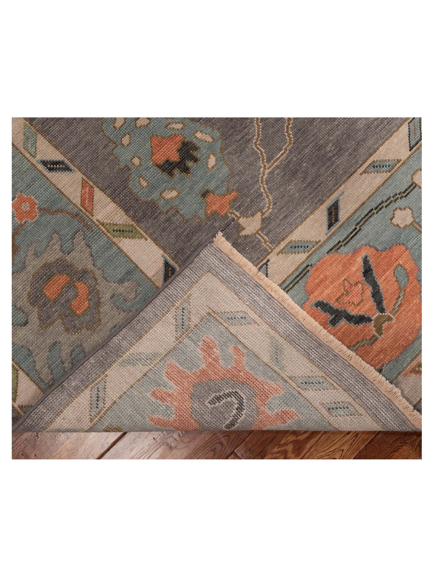 Oushak Gray Light Gray 9x12 Hand Knotted Rug