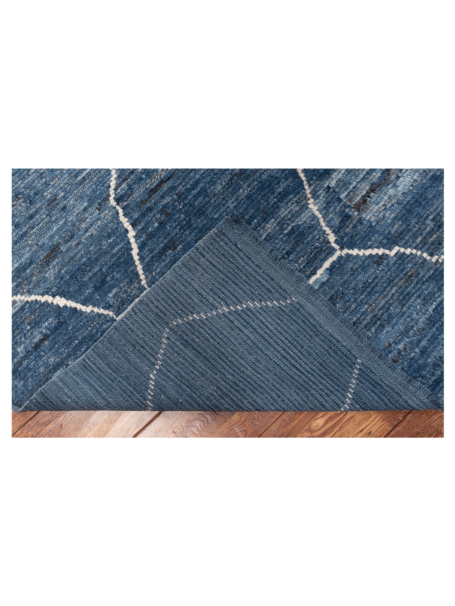 Baskra Indigo Ivory 9.2x11.3 Hand Knotted Rug