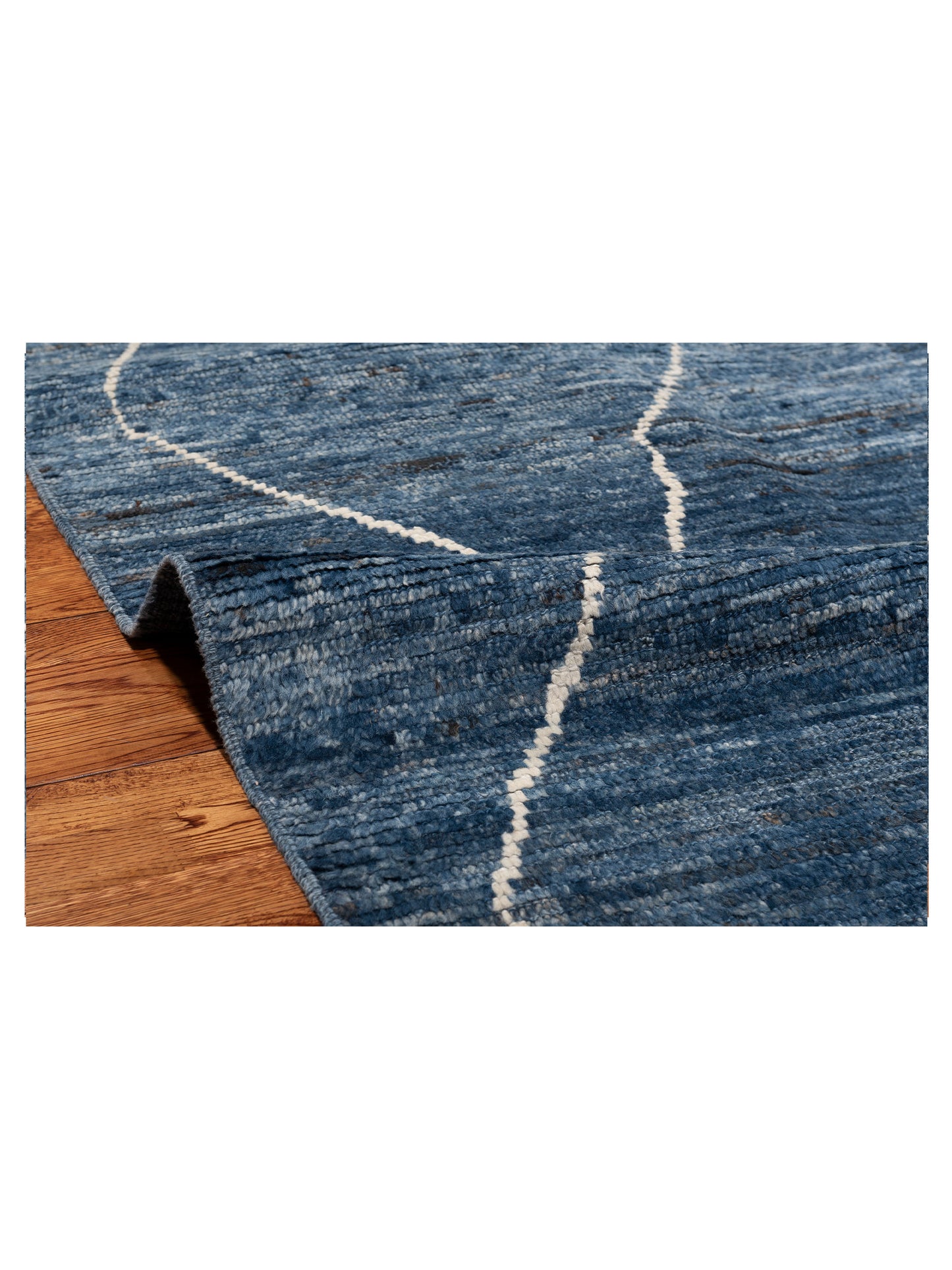 Baskra Indigo Ivory 9.2x11.3 Hand Knotted Rug