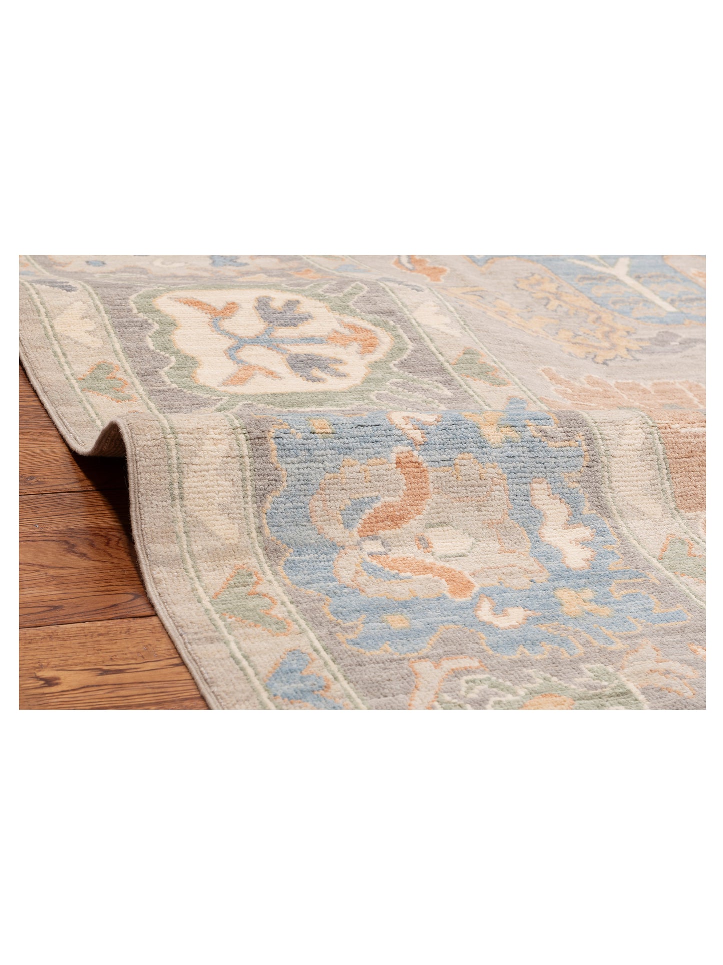 Oushak Silver Gray 8.1x10.4 Hand Knotted Rug