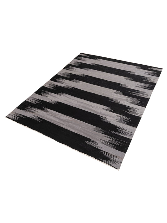 Flaxen Black 8.2x10.1 Hand Woven Rug