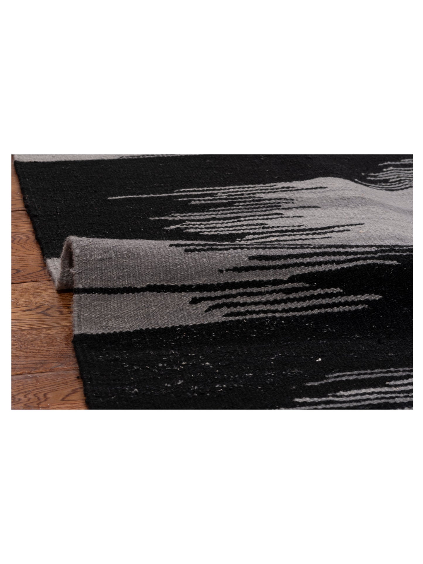 Flaxen Black 8.2x10.1 Hand Woven Rug