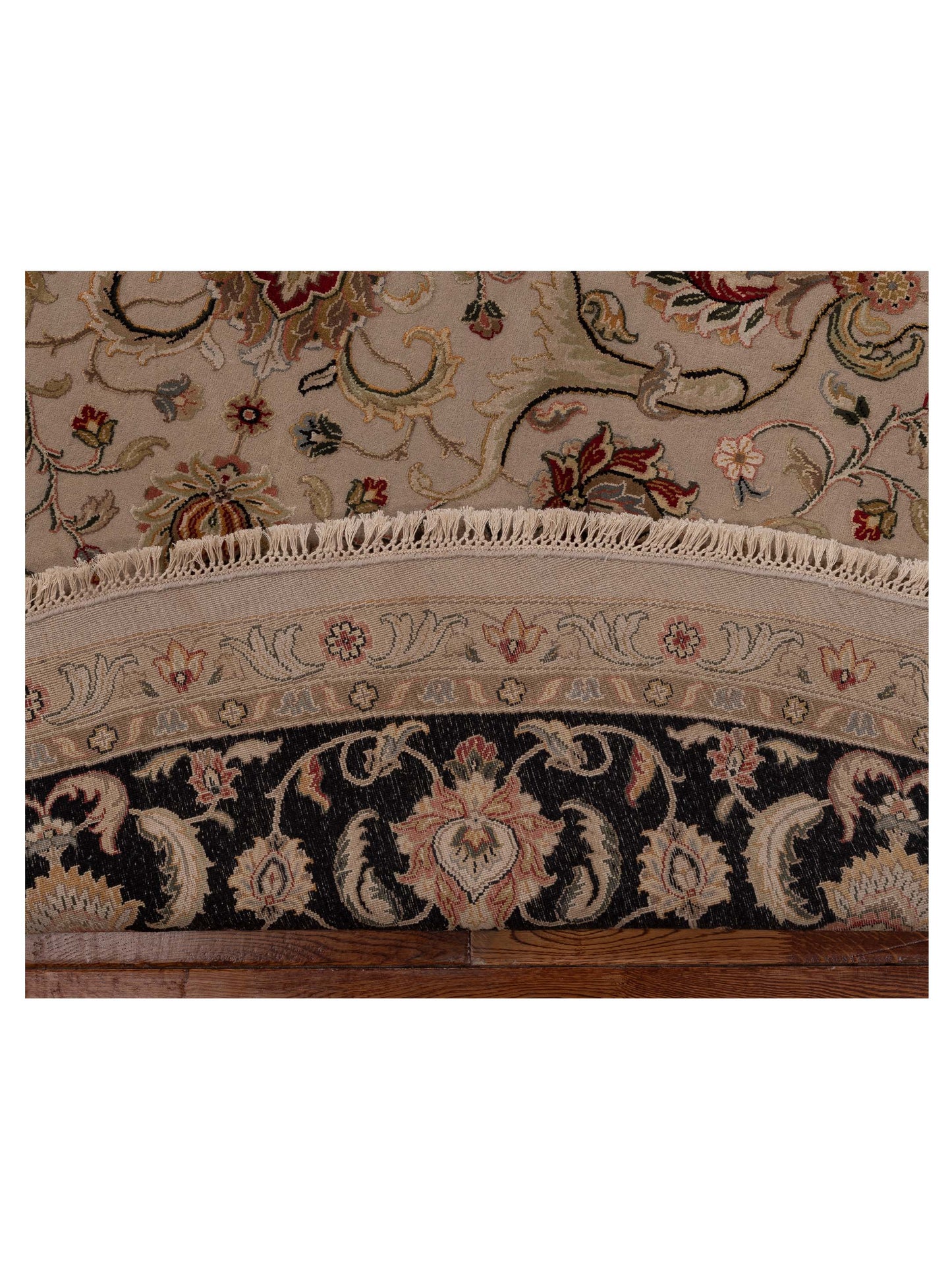 Javira Silk Ivory Black 10x10.2 Hand Knotted Rug