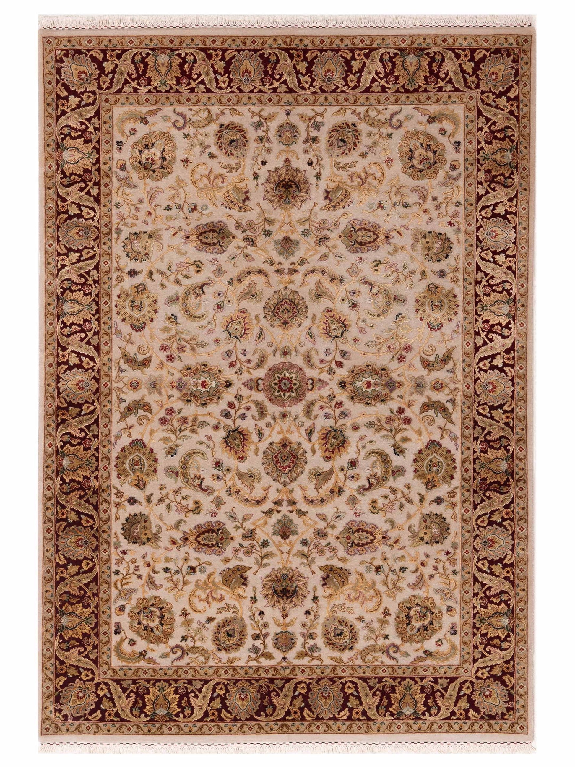 Rajpur Imperial Silk  Ivory Red Traditional