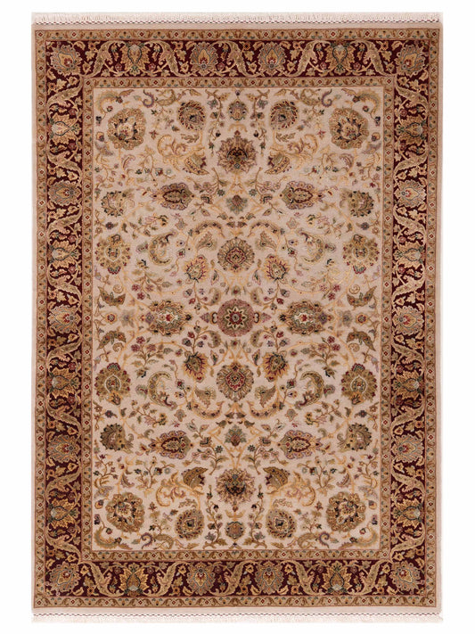 Rajpur Imperial Silk  Ivory Red Traditional