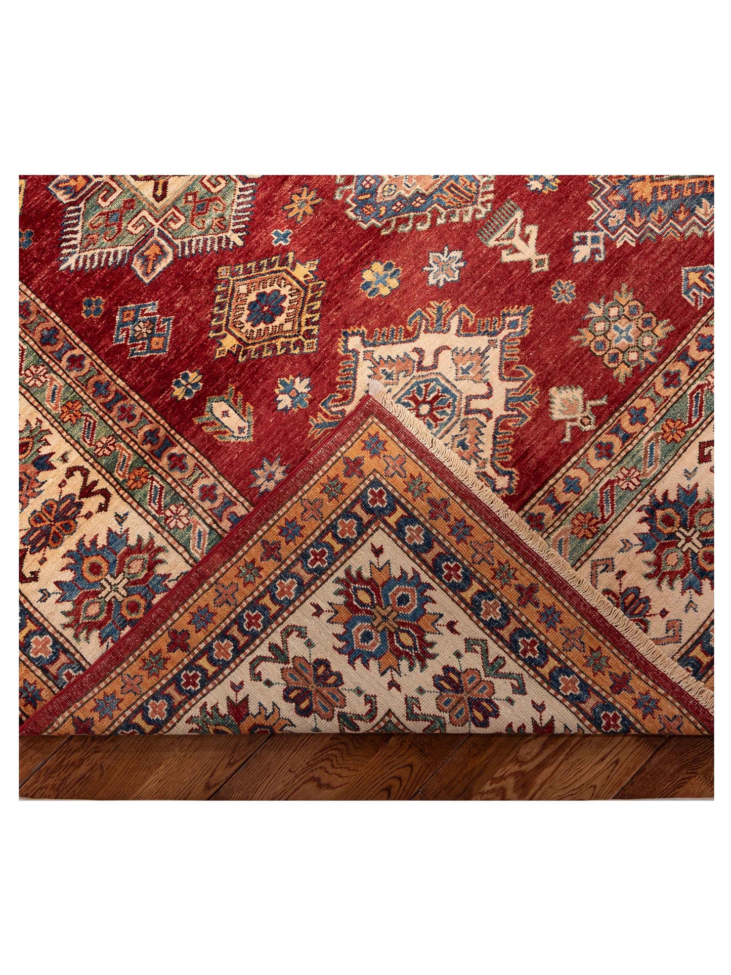 Zamira Red Ivory 8.11x11.9 Hand Knotted Rug