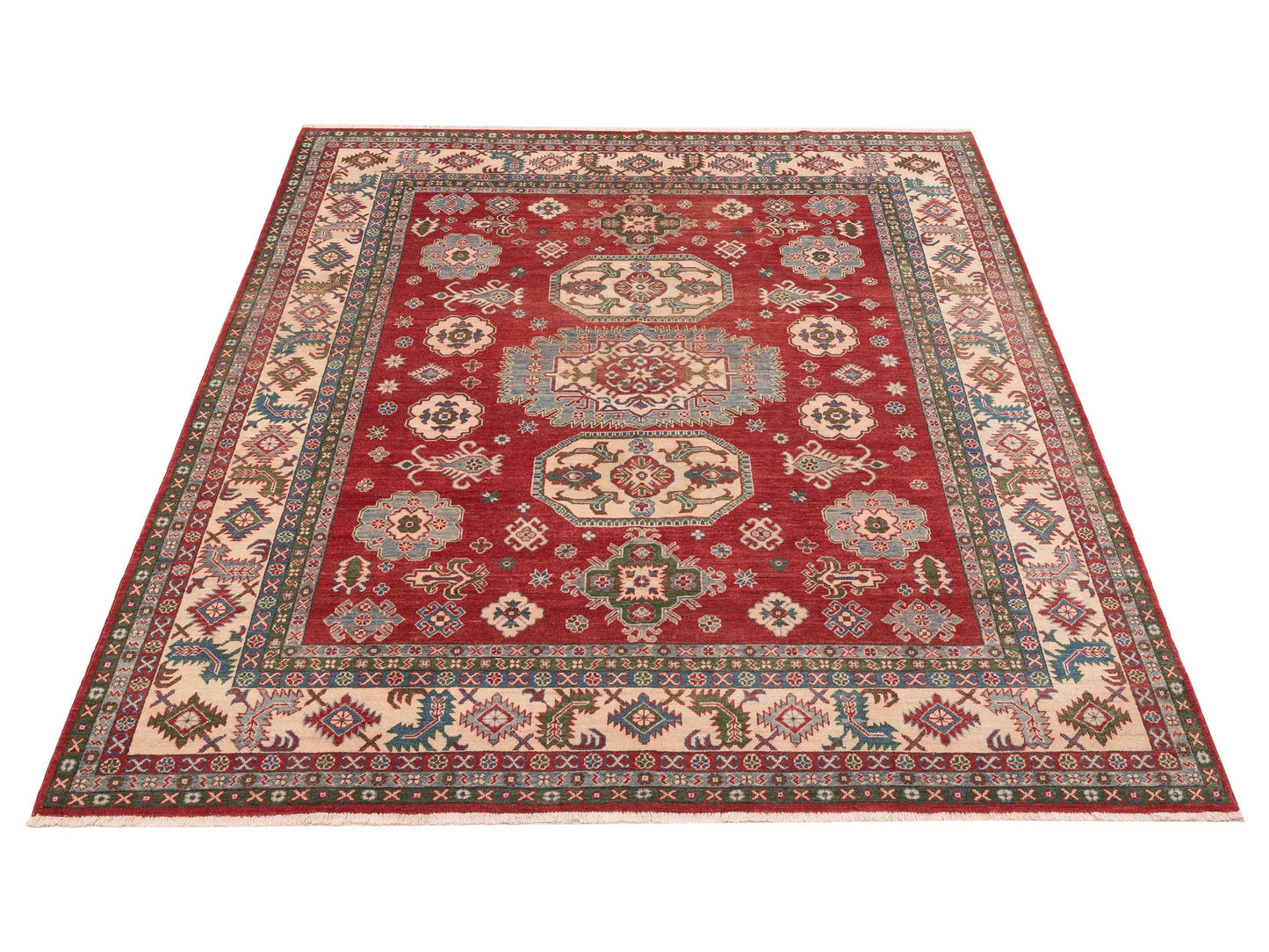 Kazura Red Ivory 8.4x9.9 Hand Knotted Rug
