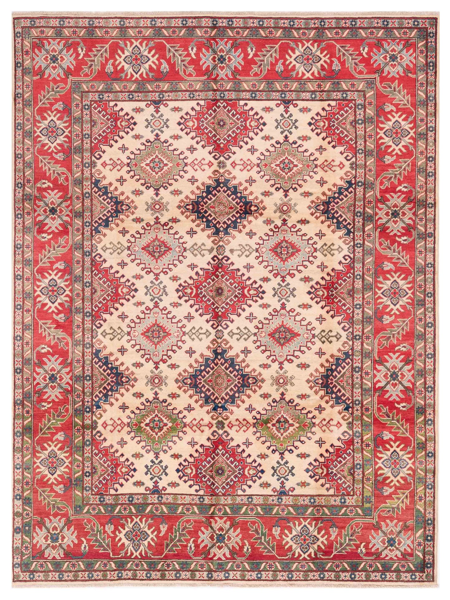 Nomad Kazak  Ivory Red Traditional