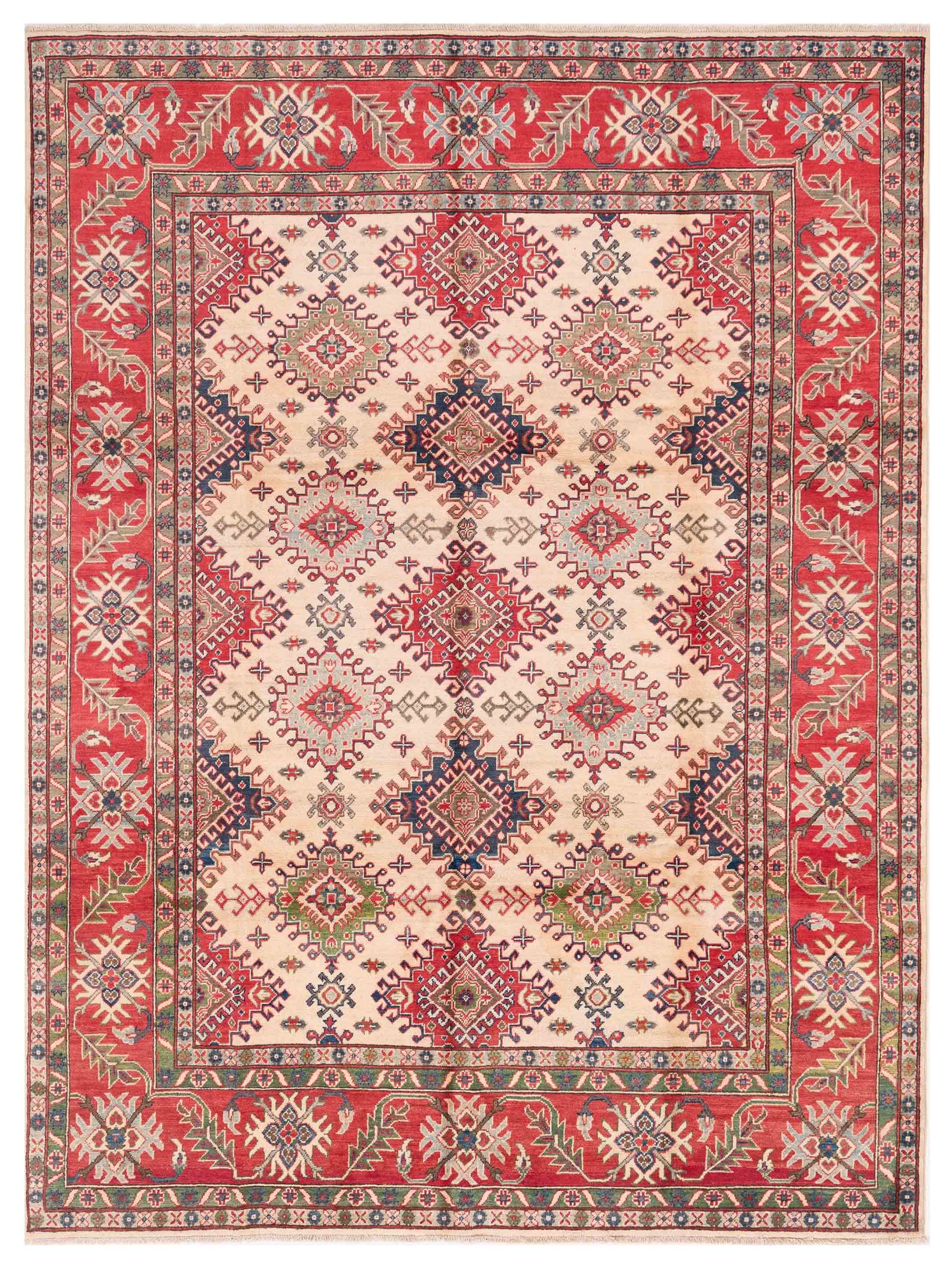 Nomad Kazak  Ivory Red Traditional