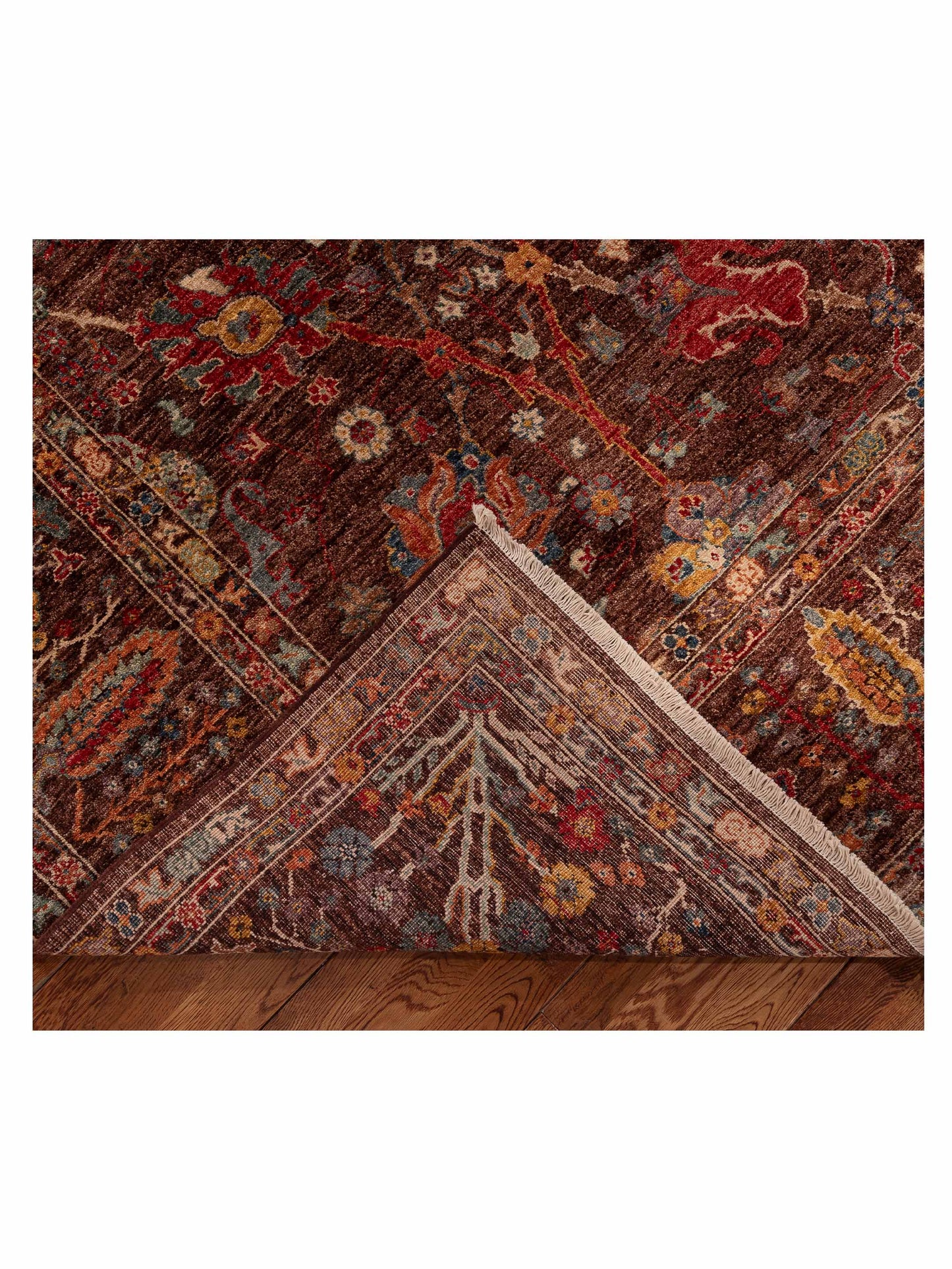 Sabira Brown Brown 8.11x11.8 Hand Knotted Rug