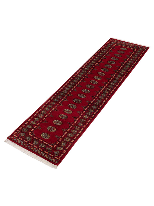 Bokhara Red Red 2.7x9.5 Hand Knotted Rug