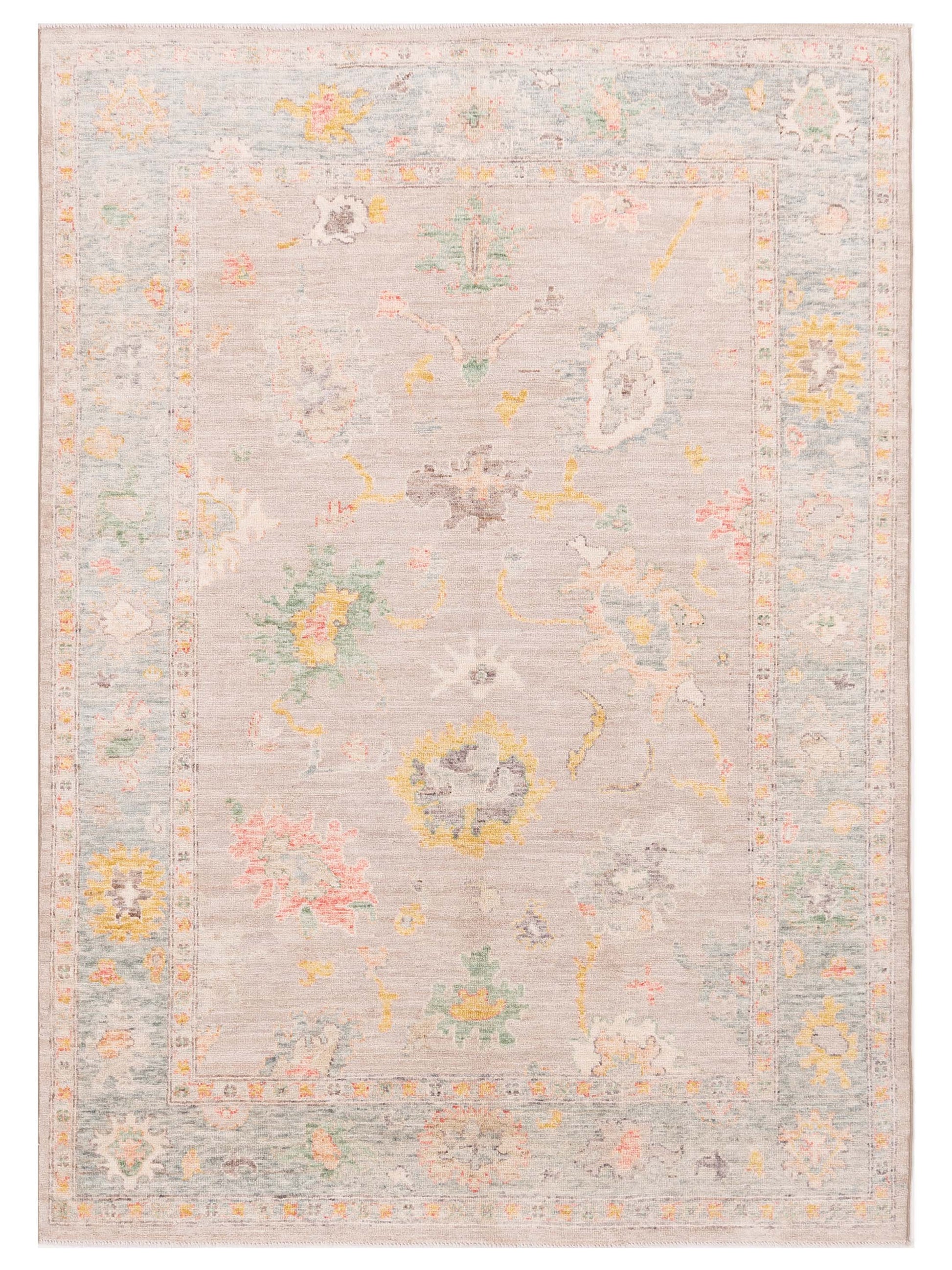 Pasha Anadol Oushak  Light Gray Light Green Traditional