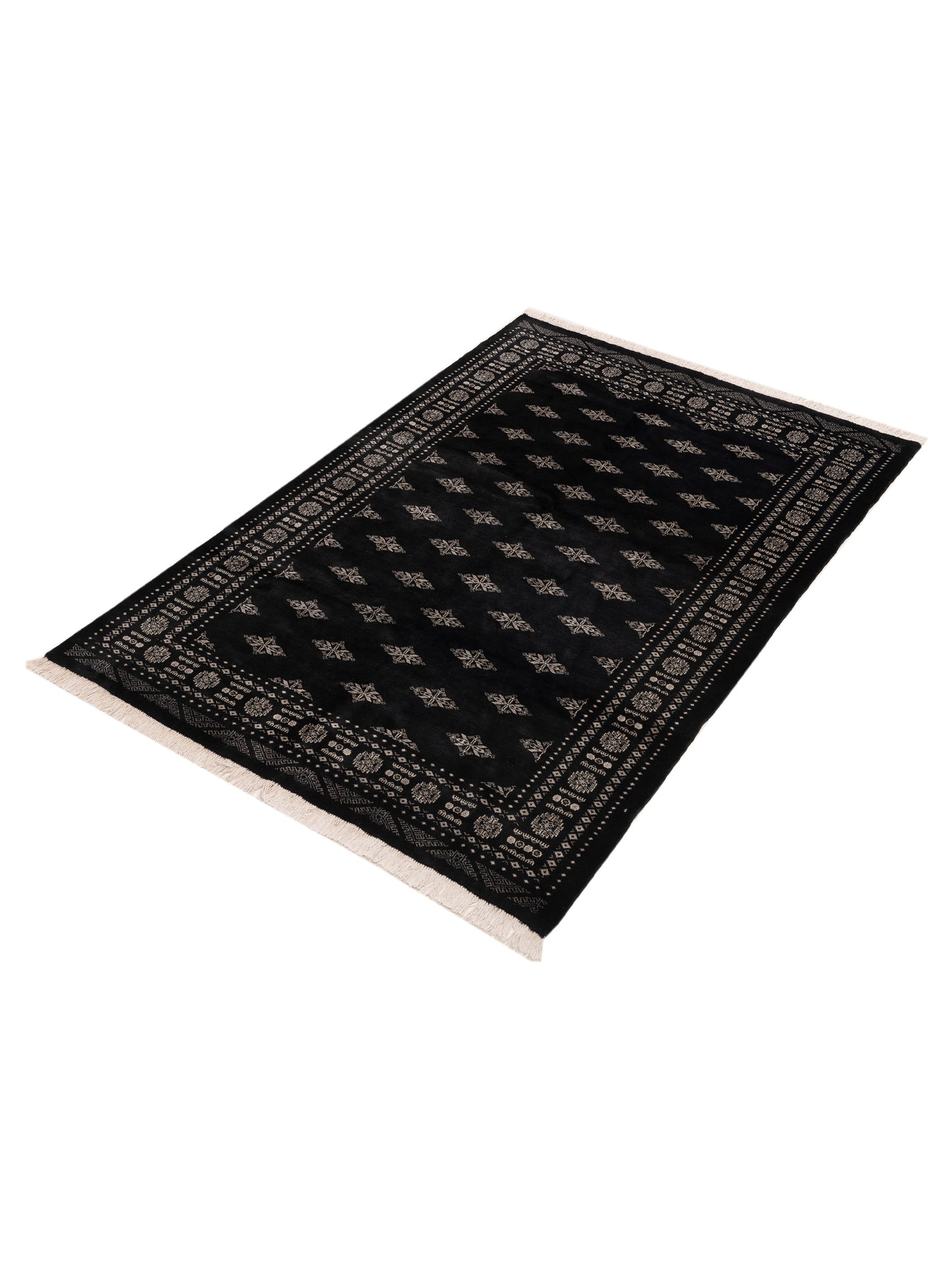Bokhara Black Black 5.7x8.1 Hand Knotted Rug