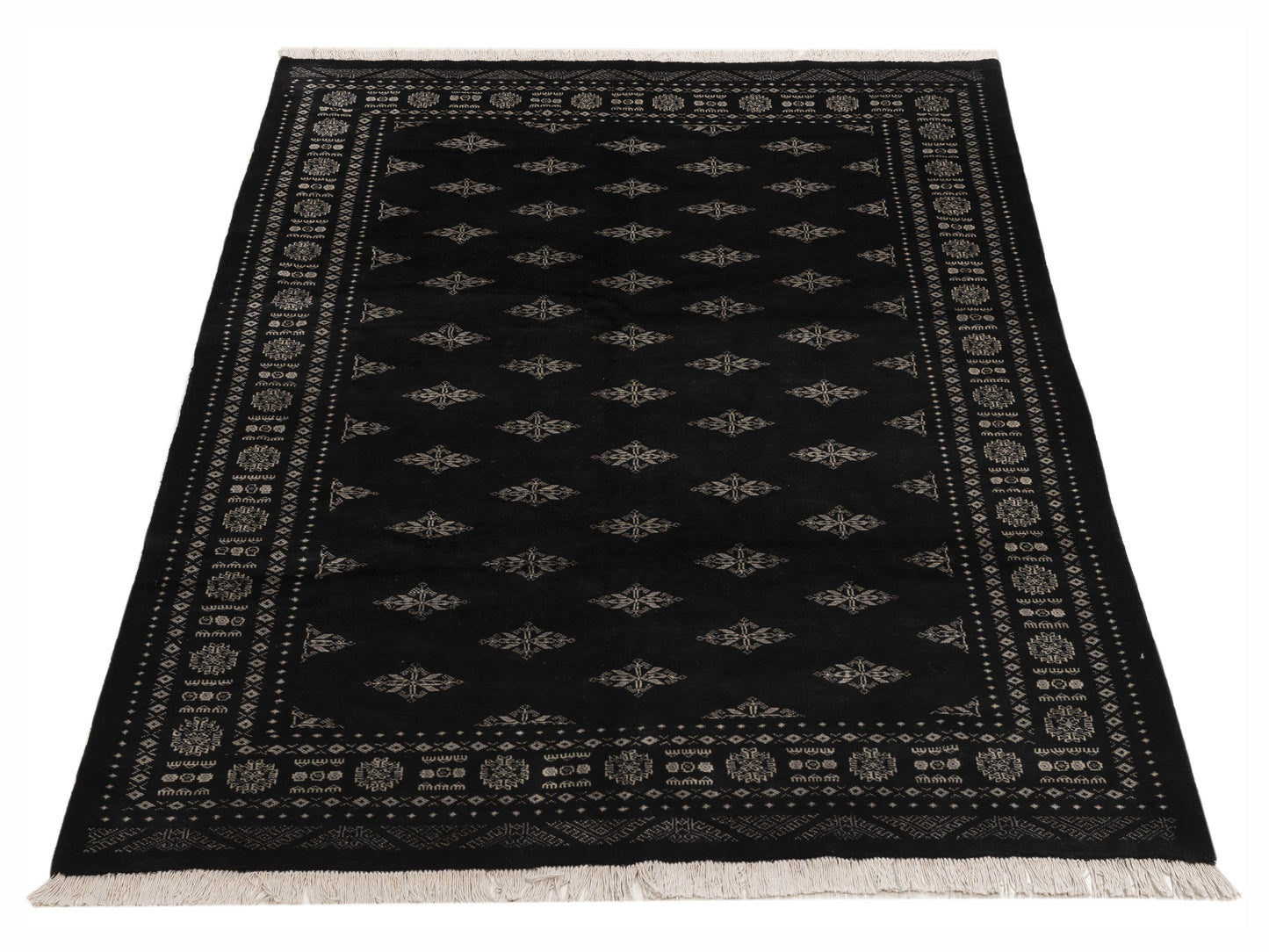 Bokhara Black Black 5.7x8.1 Hand Knotted Rug