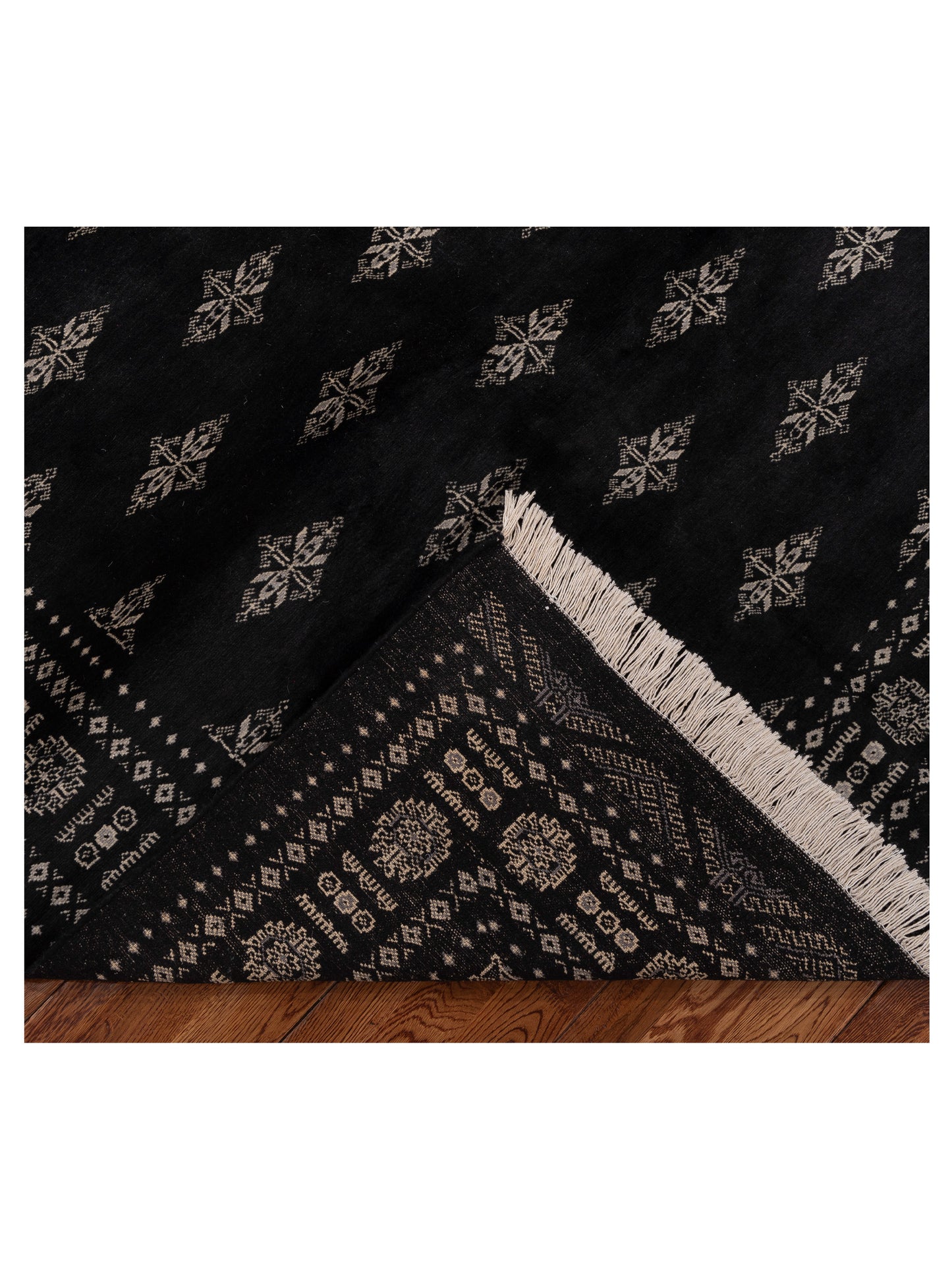 Bokhara Black Black 5.7x8.1 Hand Knotted Rug