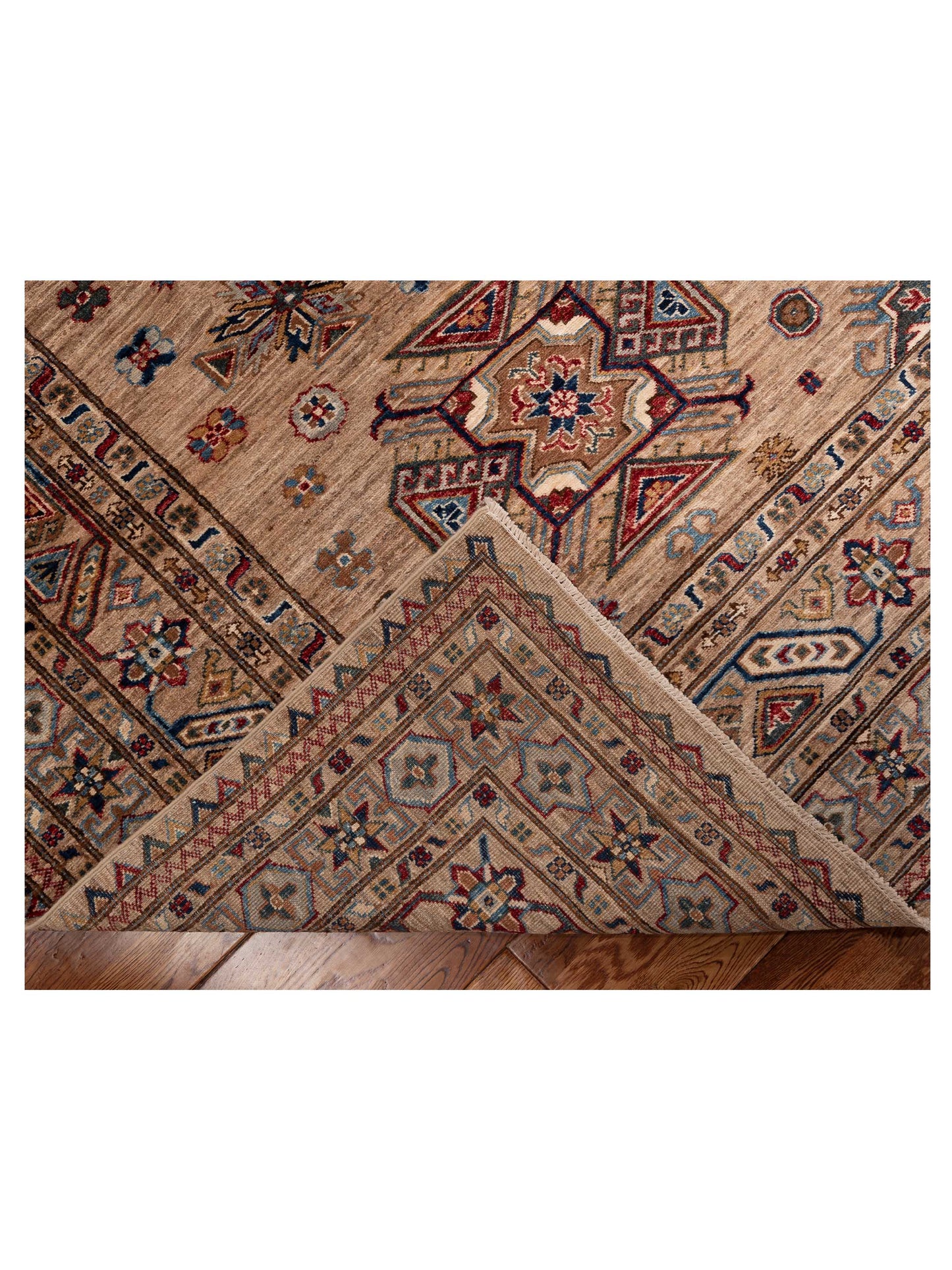 Zamira Beige Beige 8.3x9.8 Hand Knotted Rug