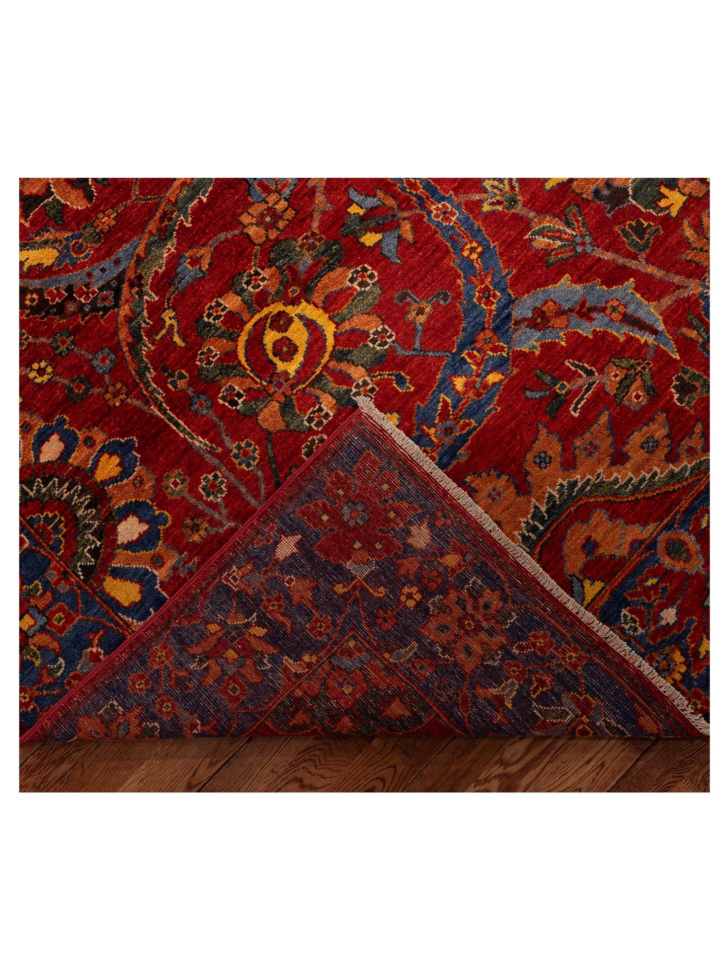 Lailora Red Blue 8.10x11.8 Hand Knotted Rug