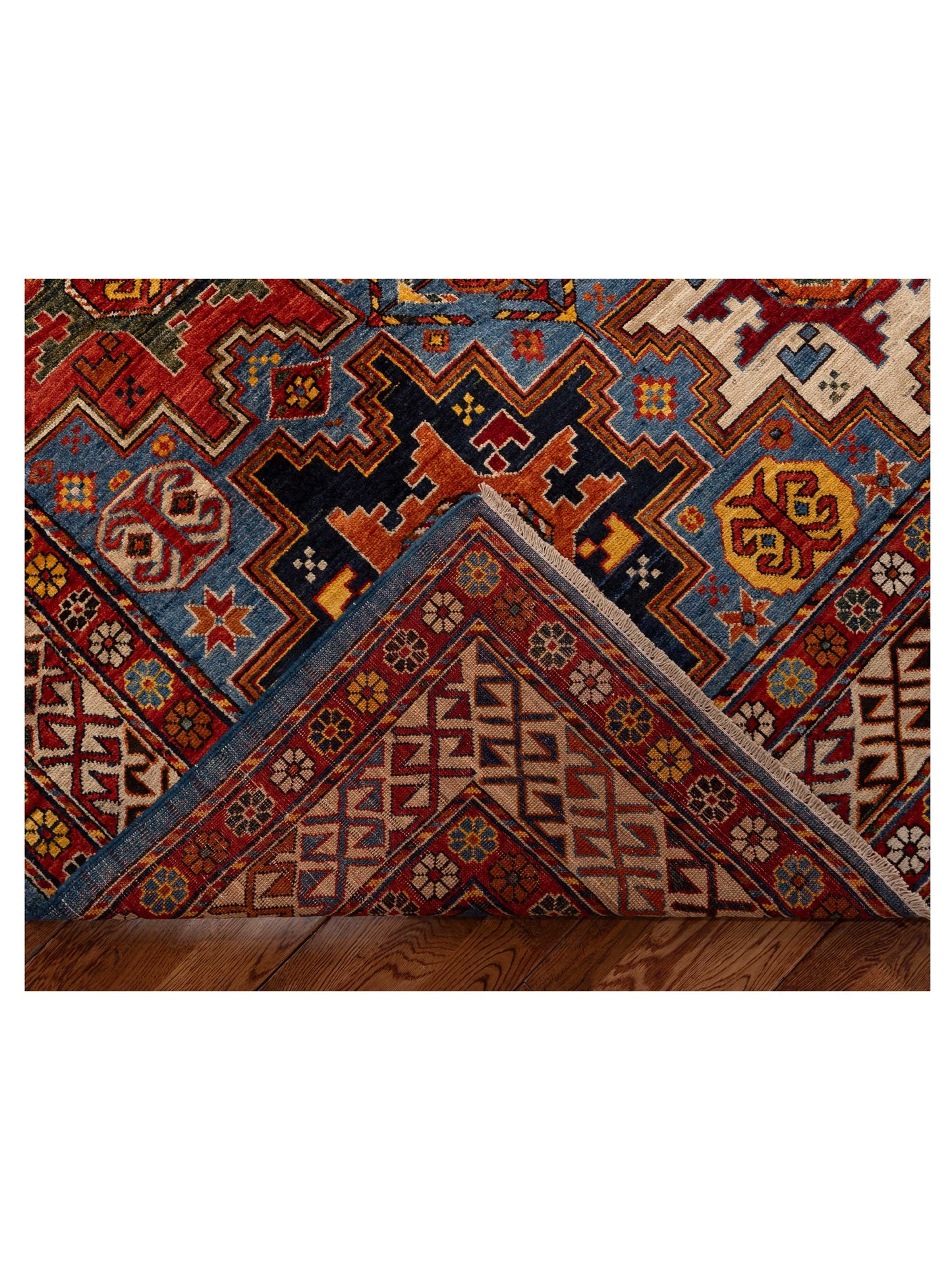 Zamira Blue Ivory 8x9.11 Hand Knotted Rug