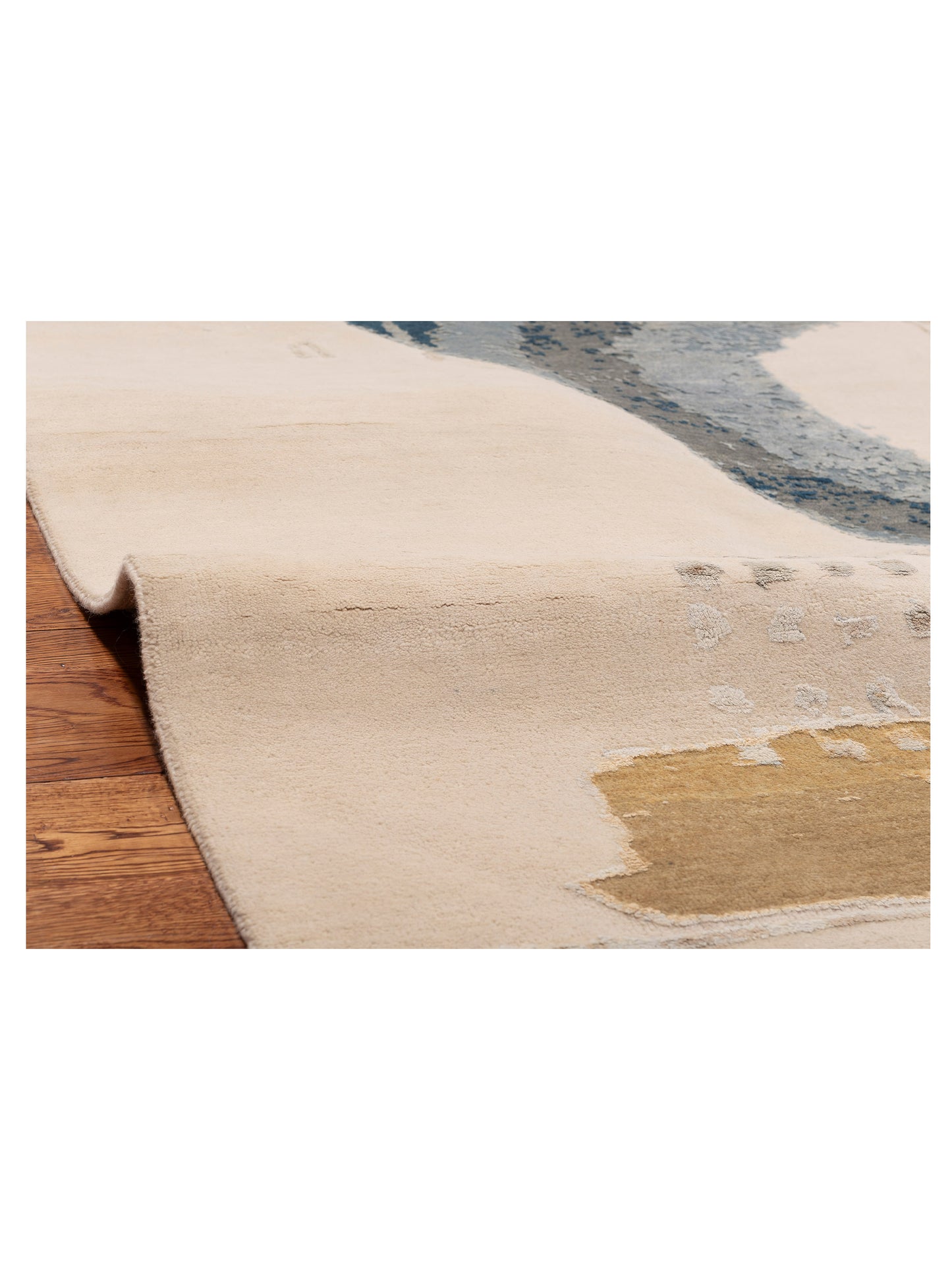 Artavia Ivory Blue 8.1x10.1 Hand Knotted Rug