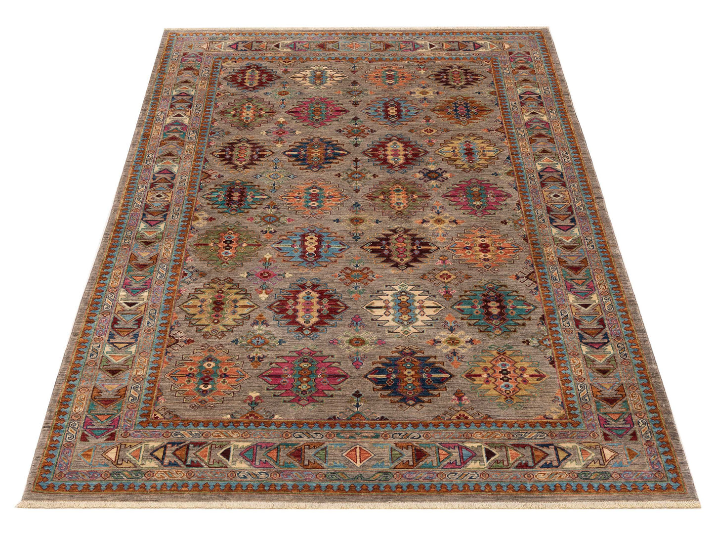 Zamira Gray Gray 6.9x9.8 Hand Knotted Rug